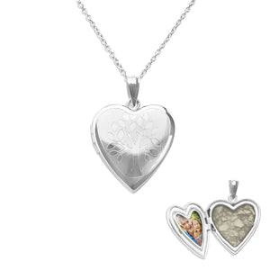 EverWith Tree of Life Heart Shaped Sterling Silver Memorial Ashes Locket