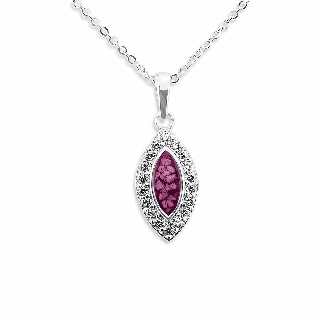 EverWith Ladies Marquise Memorial Ashes Pendant with Fine Crystals