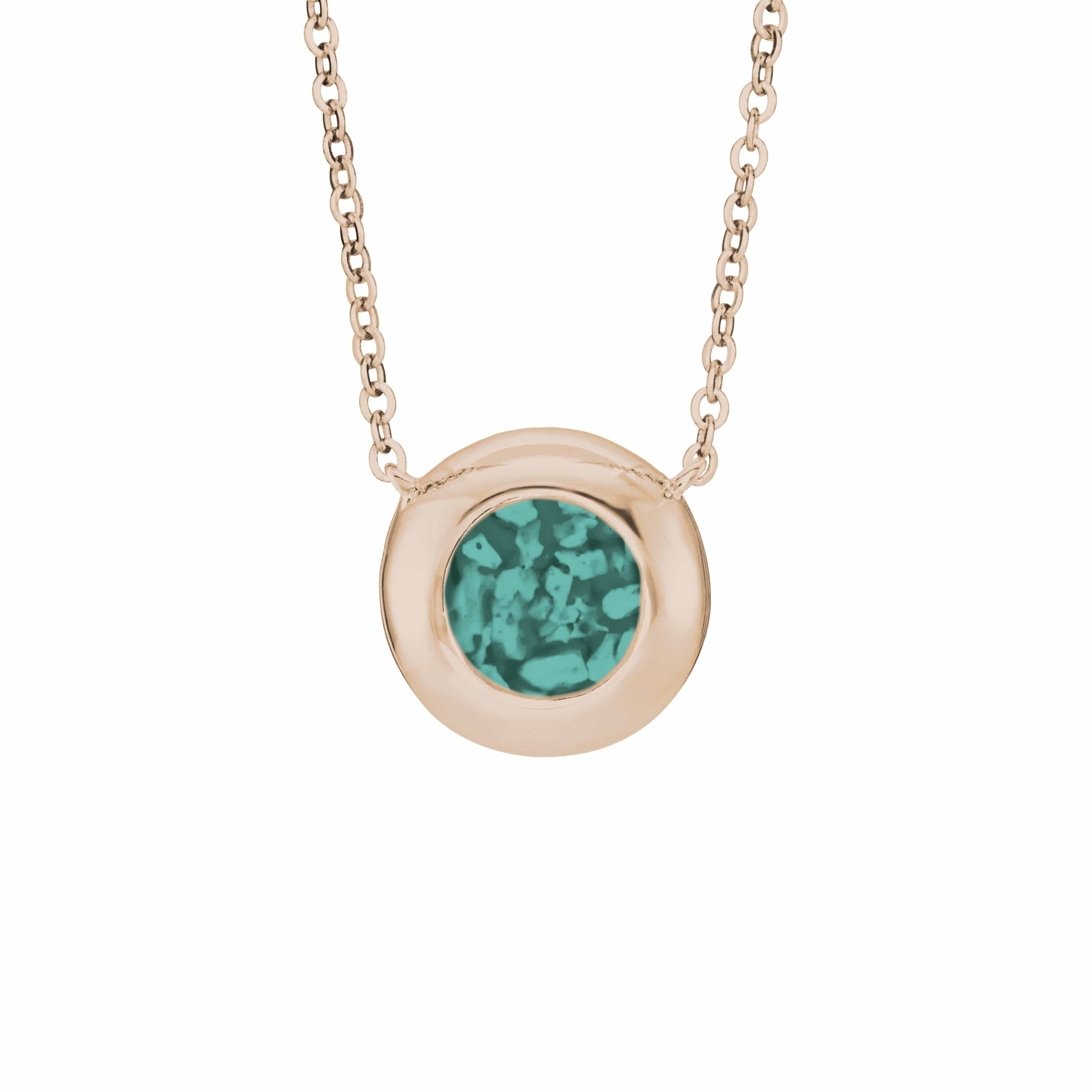 EverWith Ladies Rondure Memorial Ashes Necklace 9k Rose Gold Aqua