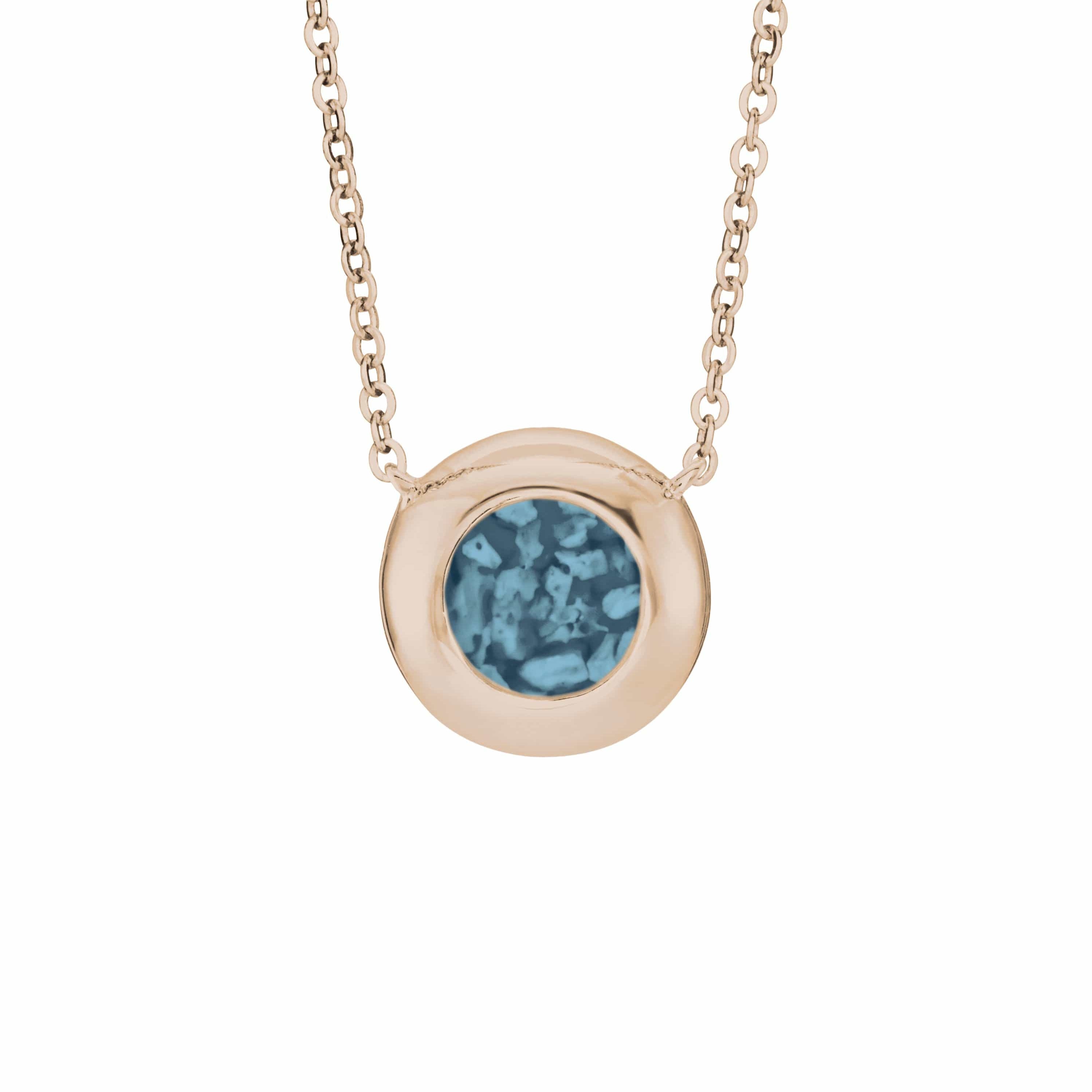 EverWith Ladies Rondure Memorial Ashes Necklace 9k Rose Gold Blue