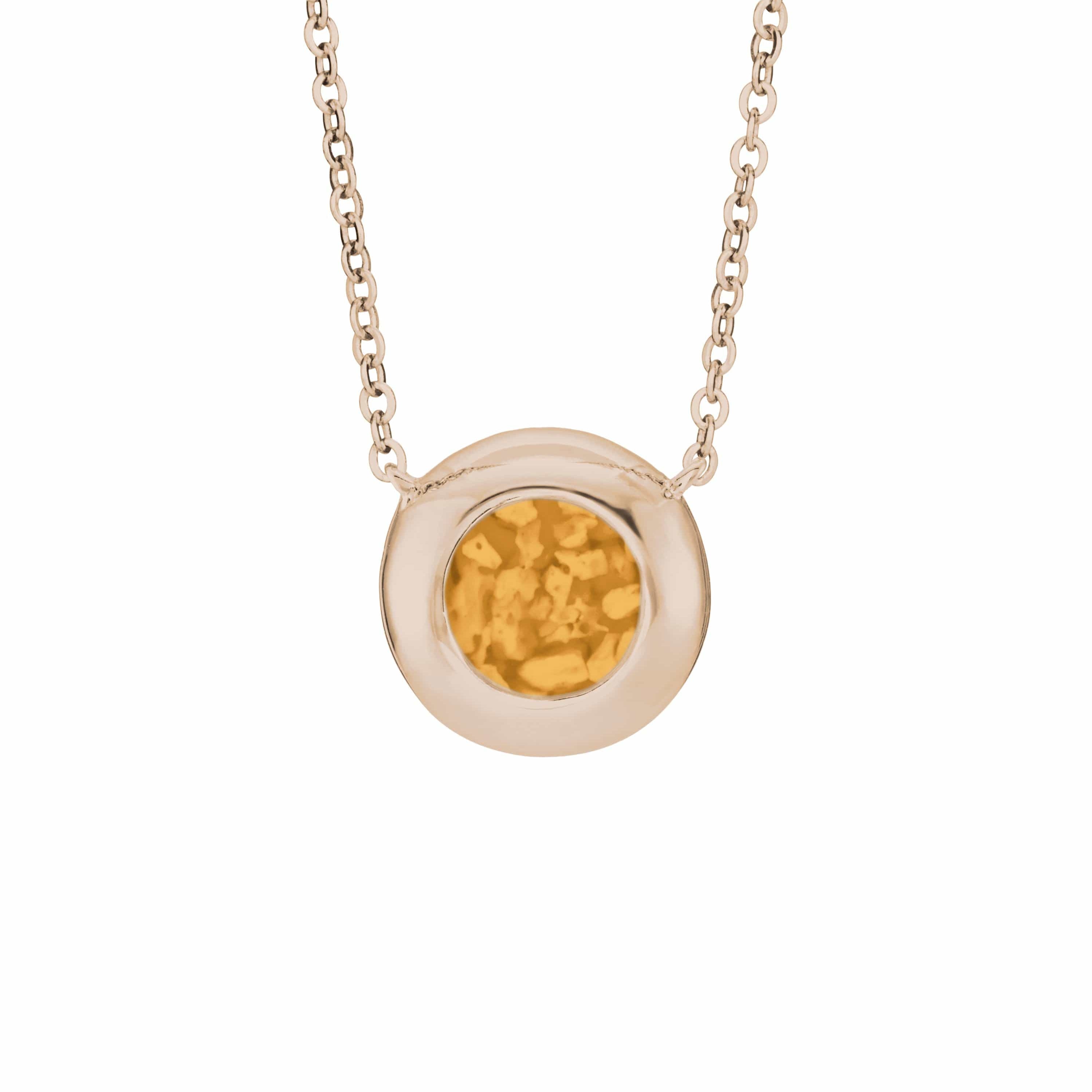 EverWith Ladies Rondure Memorial Ashes Necklace 9k Rose Gold Orange