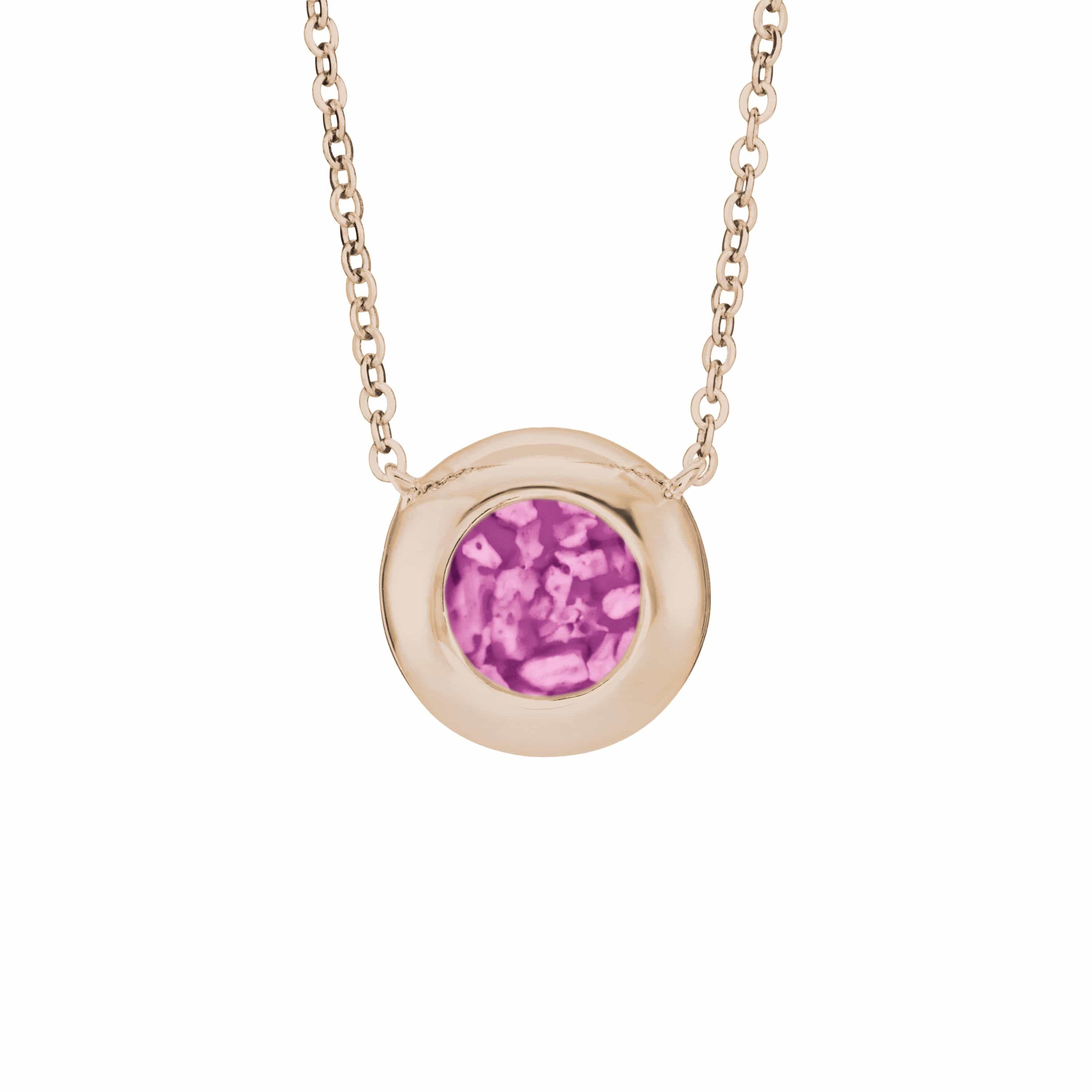 EverWith Ladies Rondure Memorial Ashes Necklace 9k Rose Gold Pink