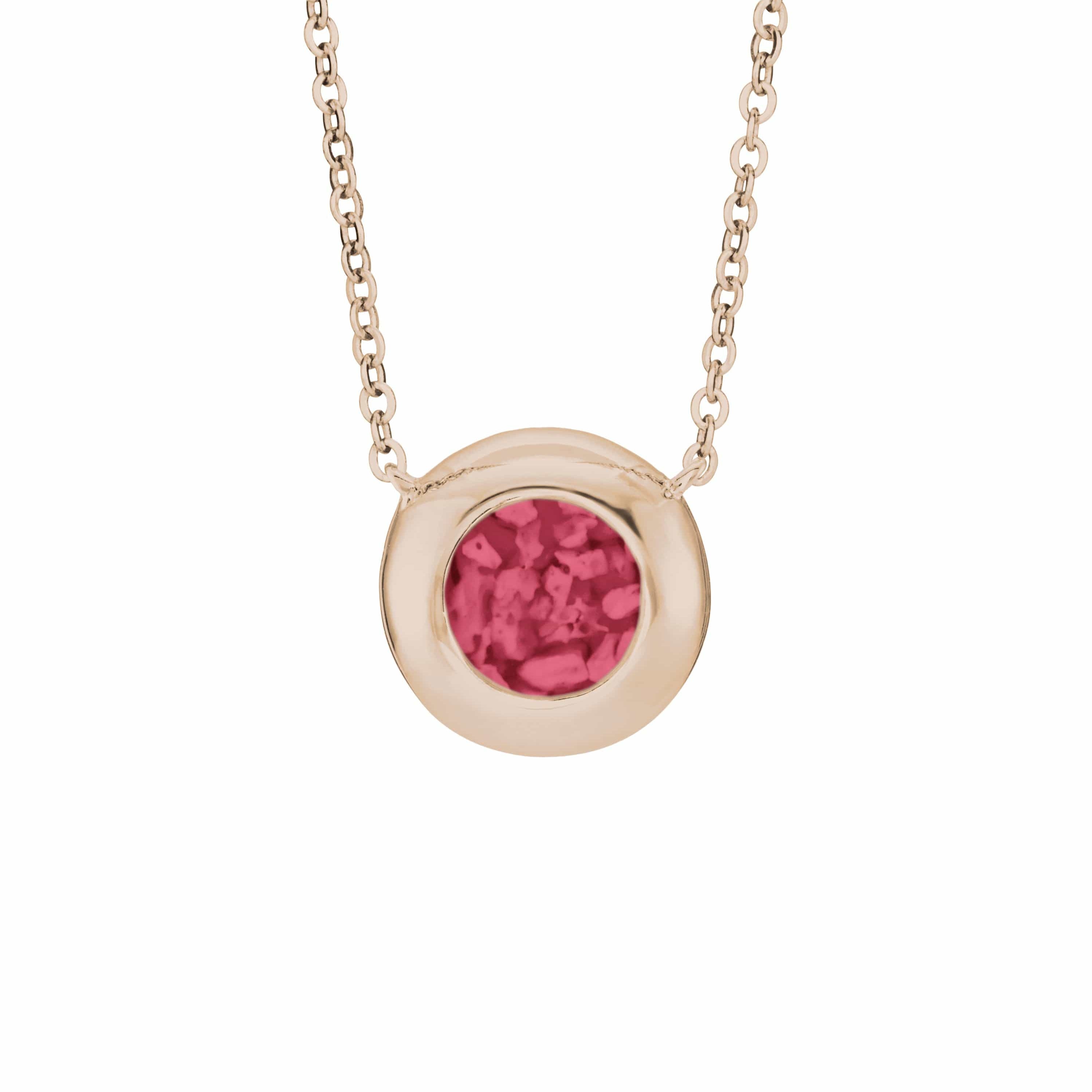 EverWith Ladies Rondure Memorial Ashes Necklace 9k Rose Gold Red