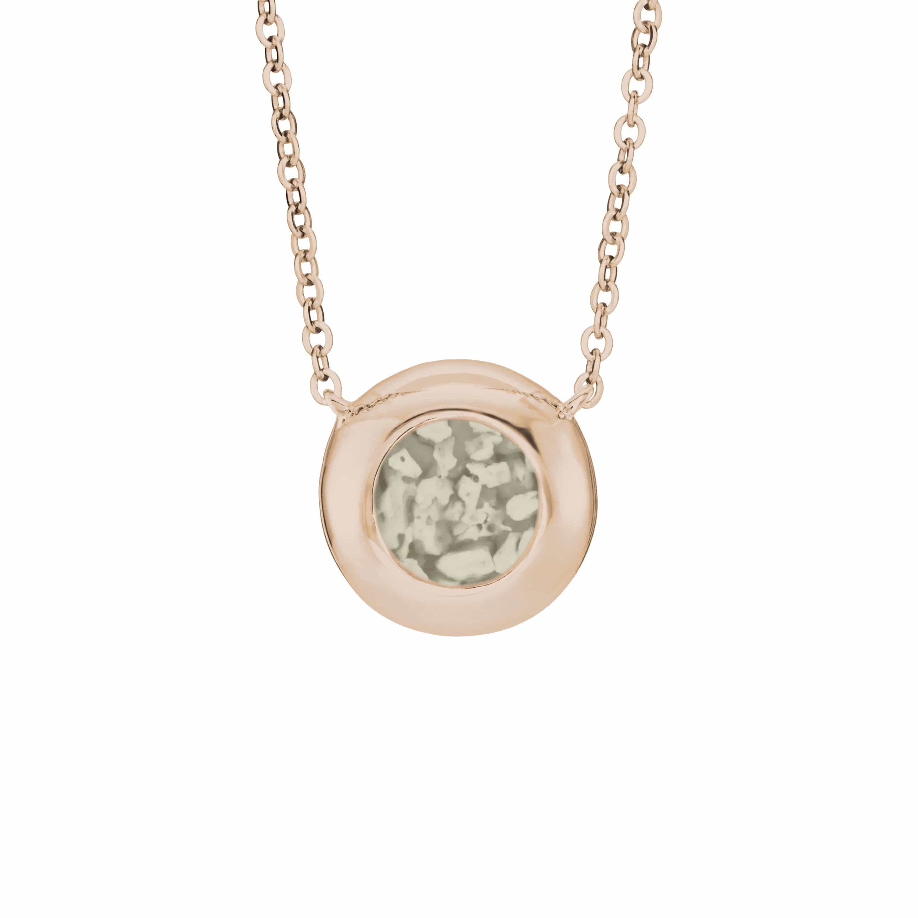 EverWith Ladies Rondure Memorial Ashes Necklace 9k Rose Gold Transparent