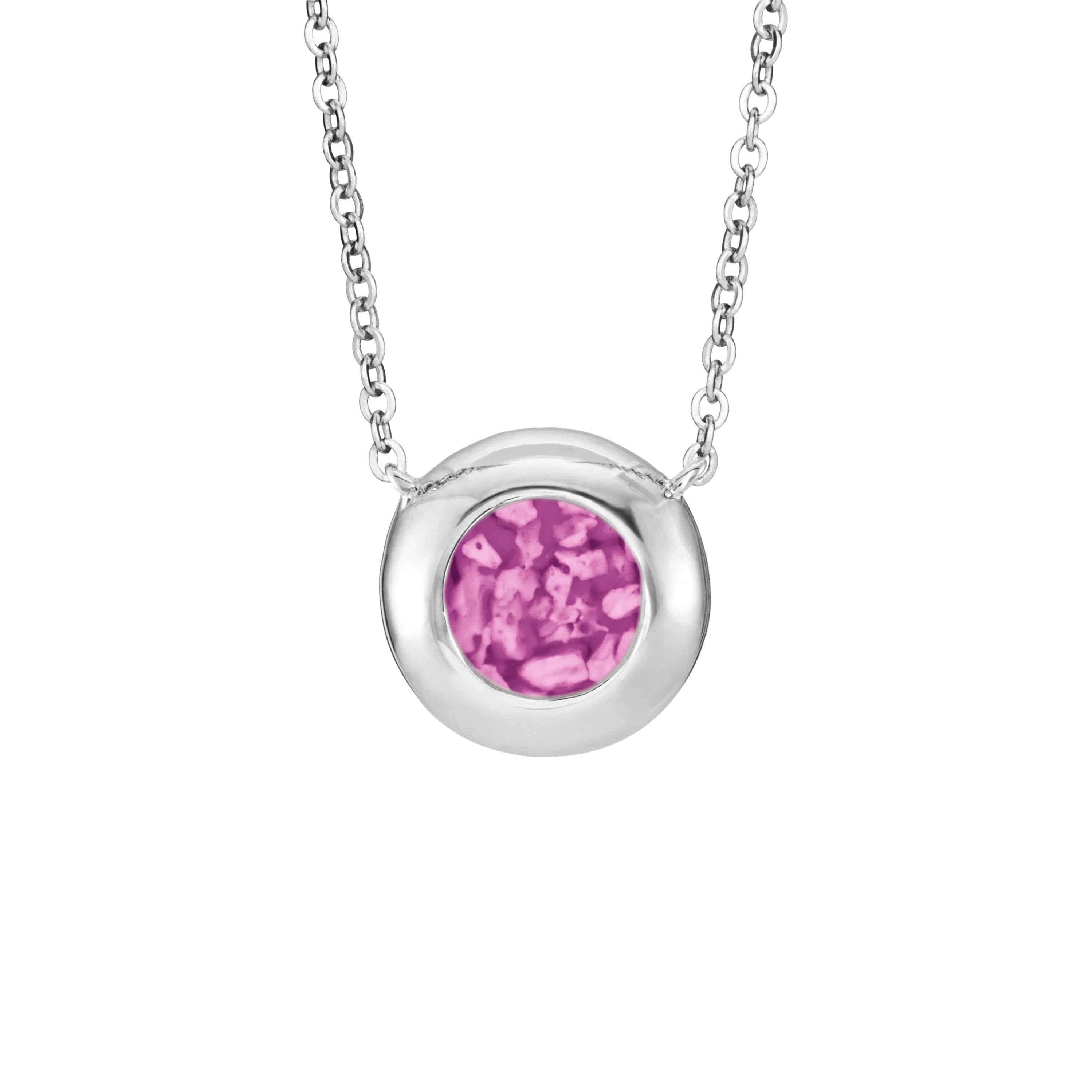 EverWith Ladies Rondure Memorial Ashes Necklace Pink