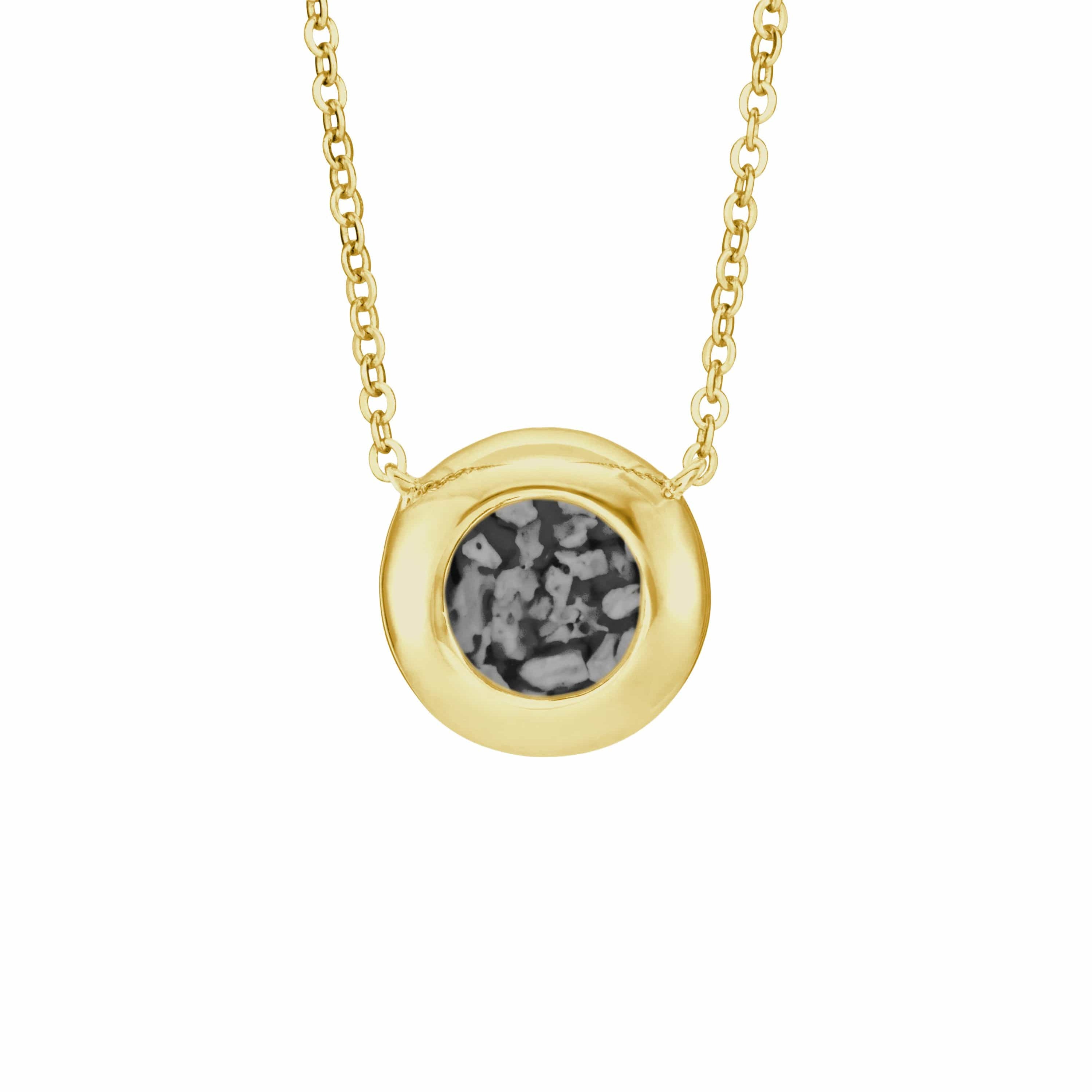 EverWith Ladies Rondure Memorial Ashes Necklace 9k Yellow Gold Black