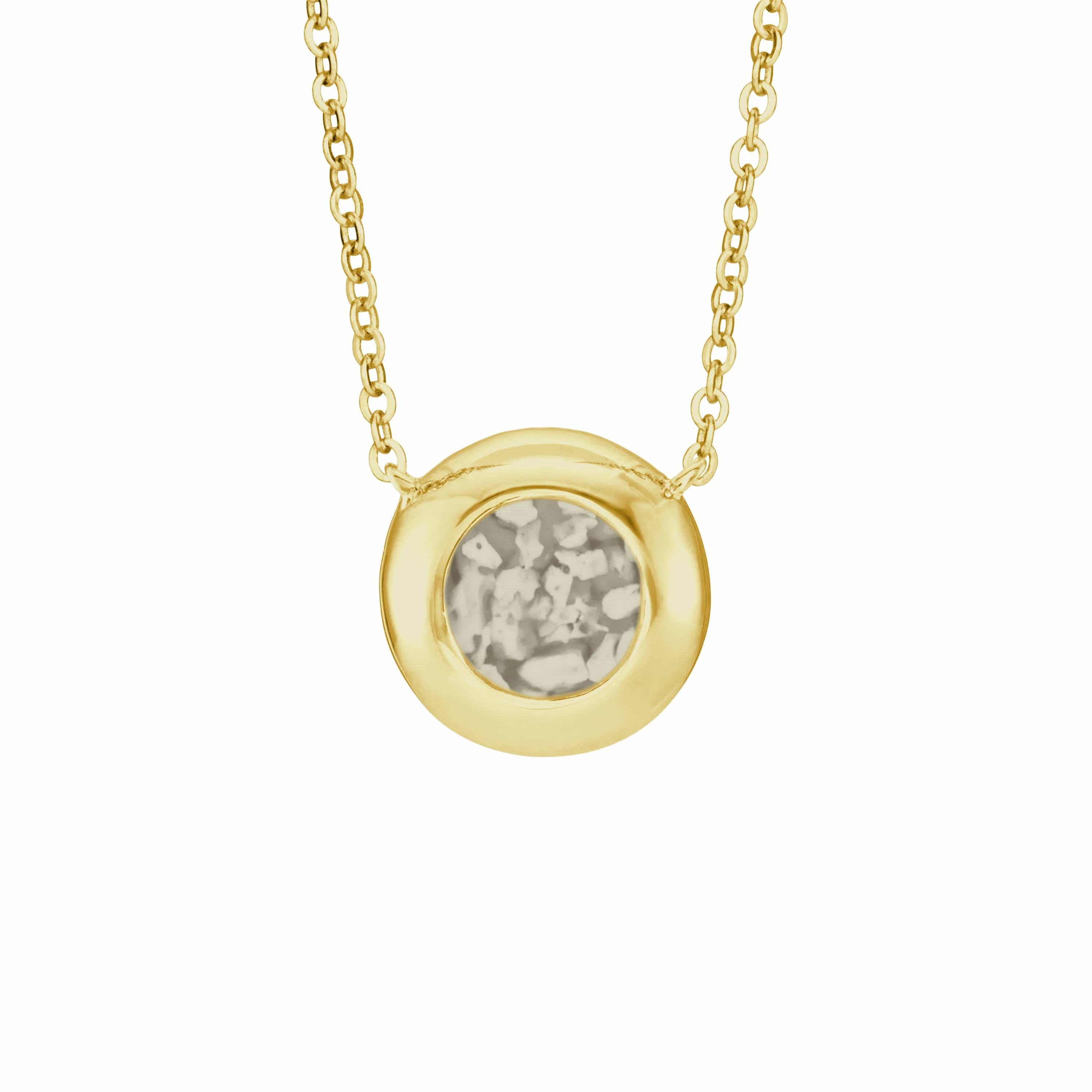 EverWith Ladies Rondure Memorial Ashes Necklace 9k Yellow Gold Transparent
