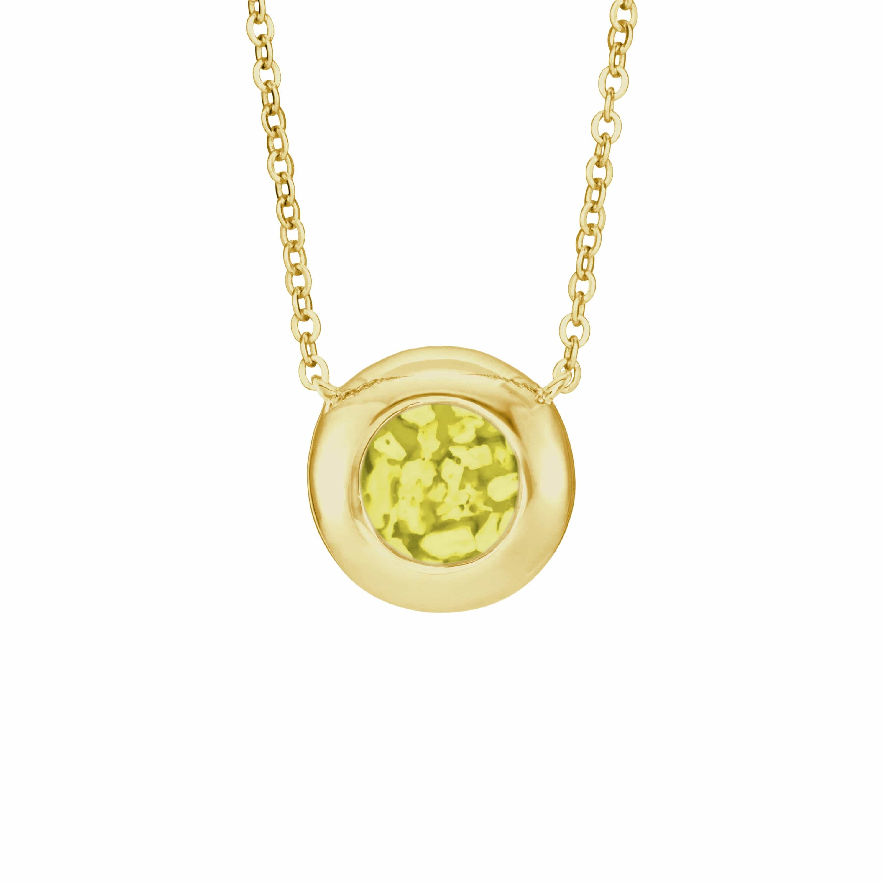 EverWith Ladies Rondure Memorial Ashes Necklace 9k Yellow Gold Yellow