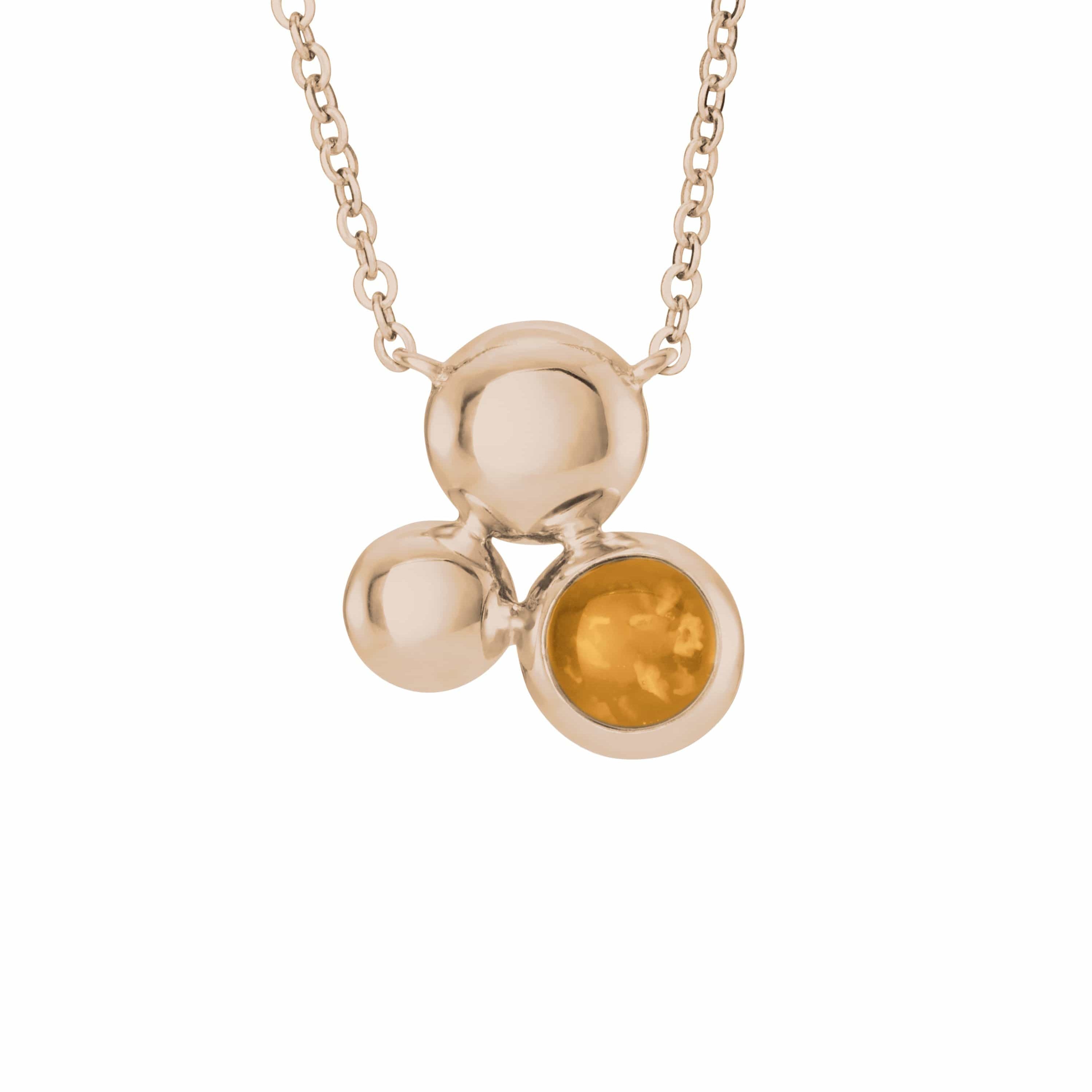 EverWith Ladies Rondure Array Memorial Ashes Necklace 9k Rose Gold Orange