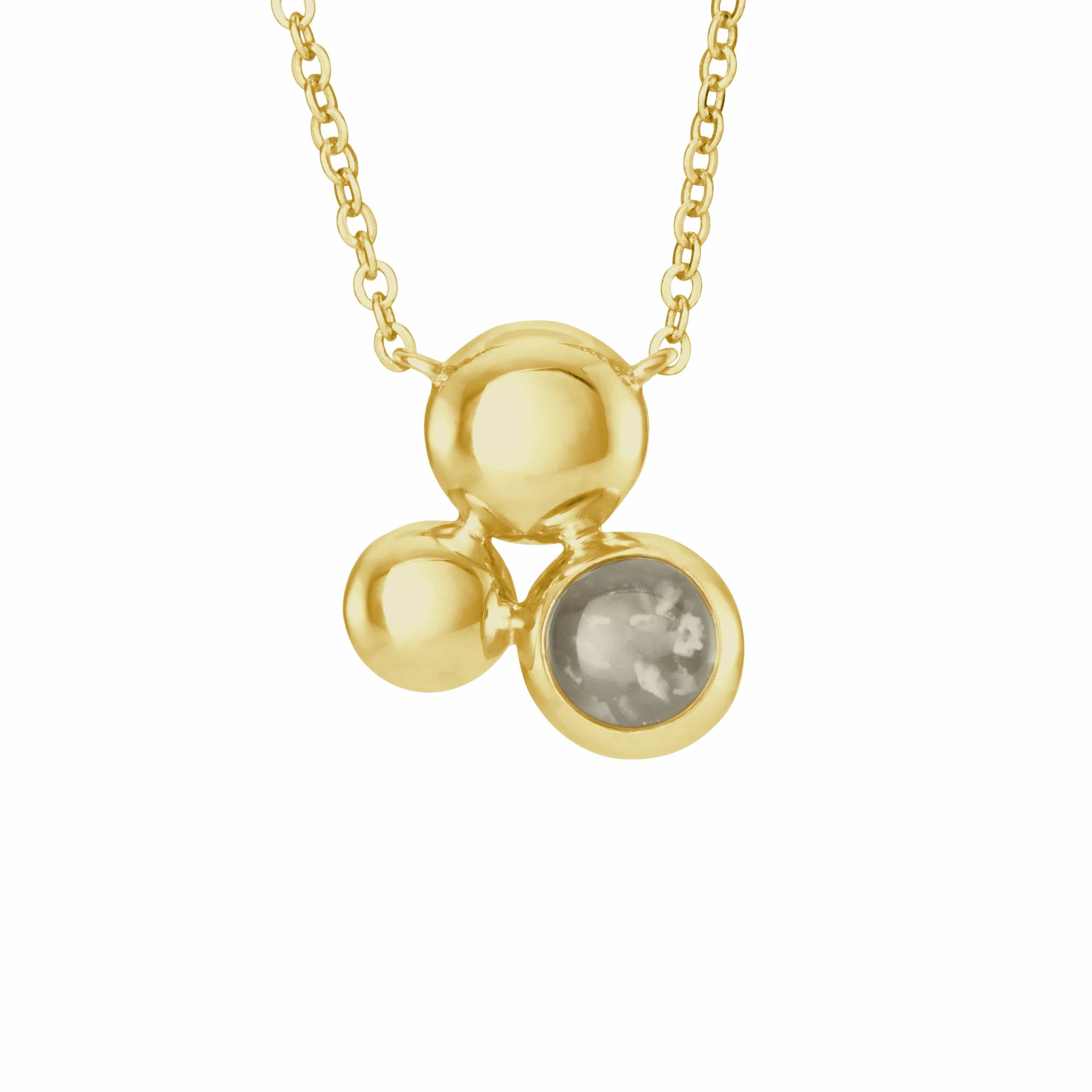 EverWith Ladies Rondure Array Memorial Ashes Necklace 9k Yellow Gold Transparent