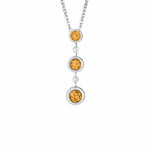 EverWith Ladies Rondure Triple Drop Memorial Ashes Necklace Orange