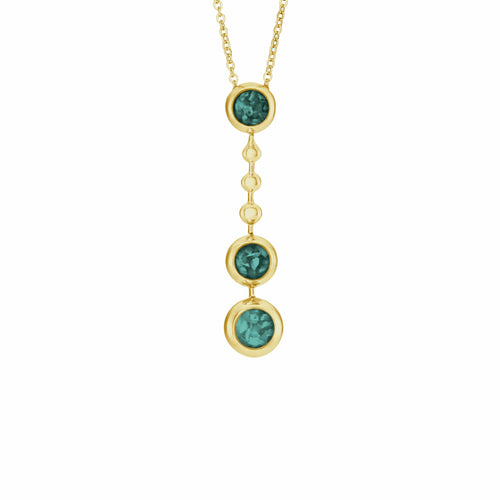 EverWith Ladies Rondure Triple Ball Drop Memorial Ashes Necklace