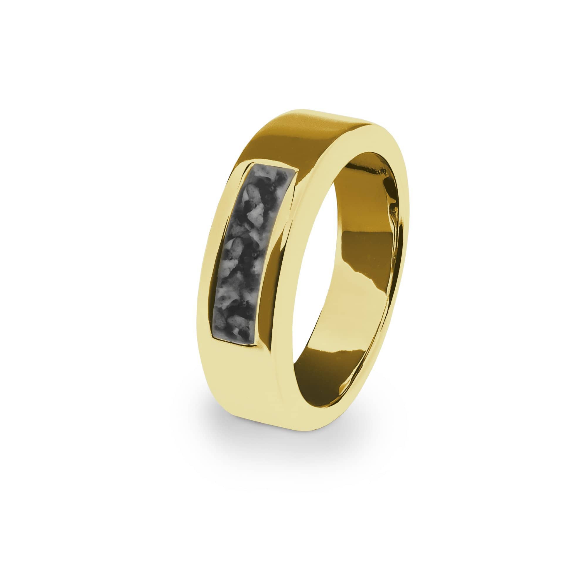 EverWith Unisex Pure Memorial Ashes Ring 9k Yellow Gold Black