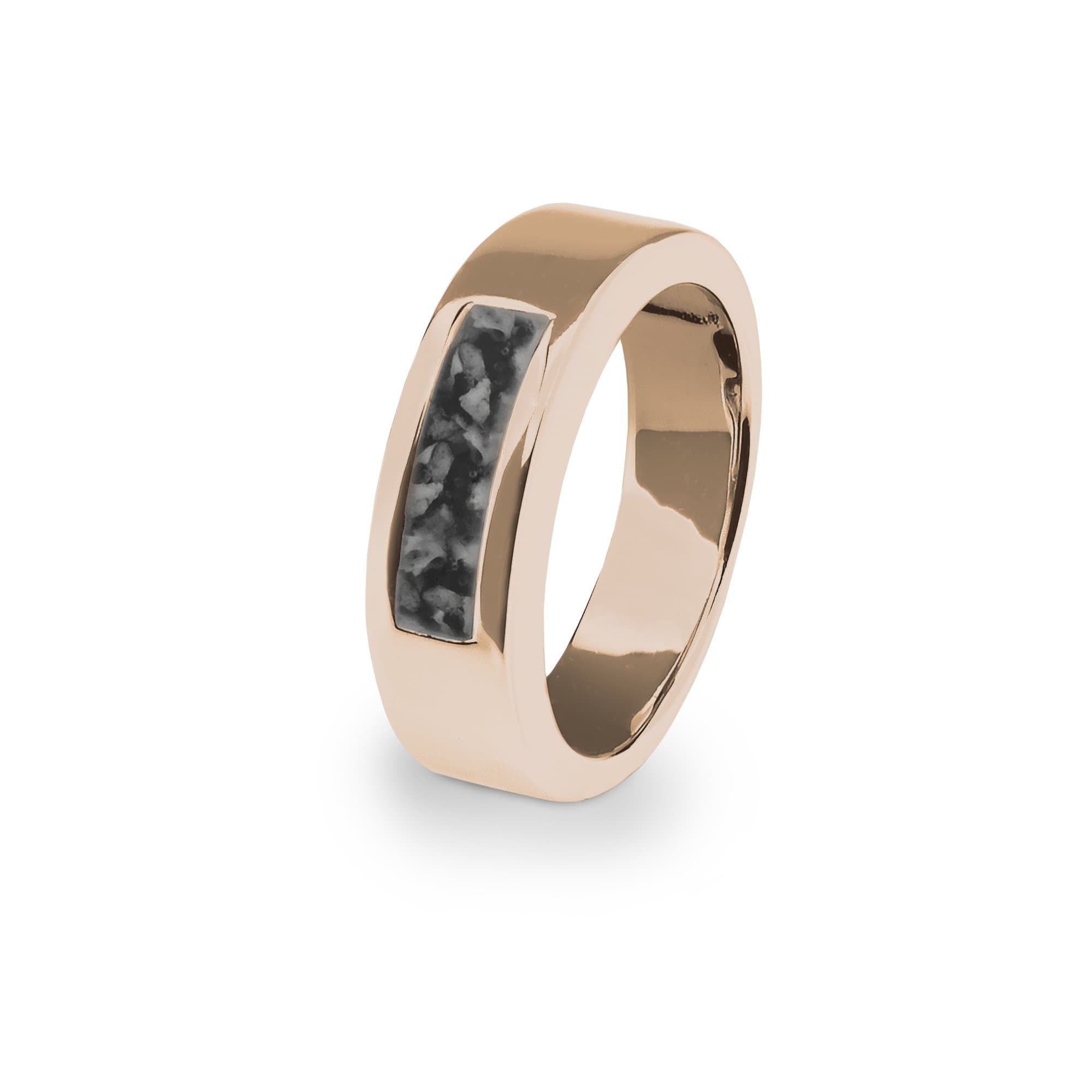 EverWith Unisex Pure Memorial Ashes Ring 9k Rose Gold Black