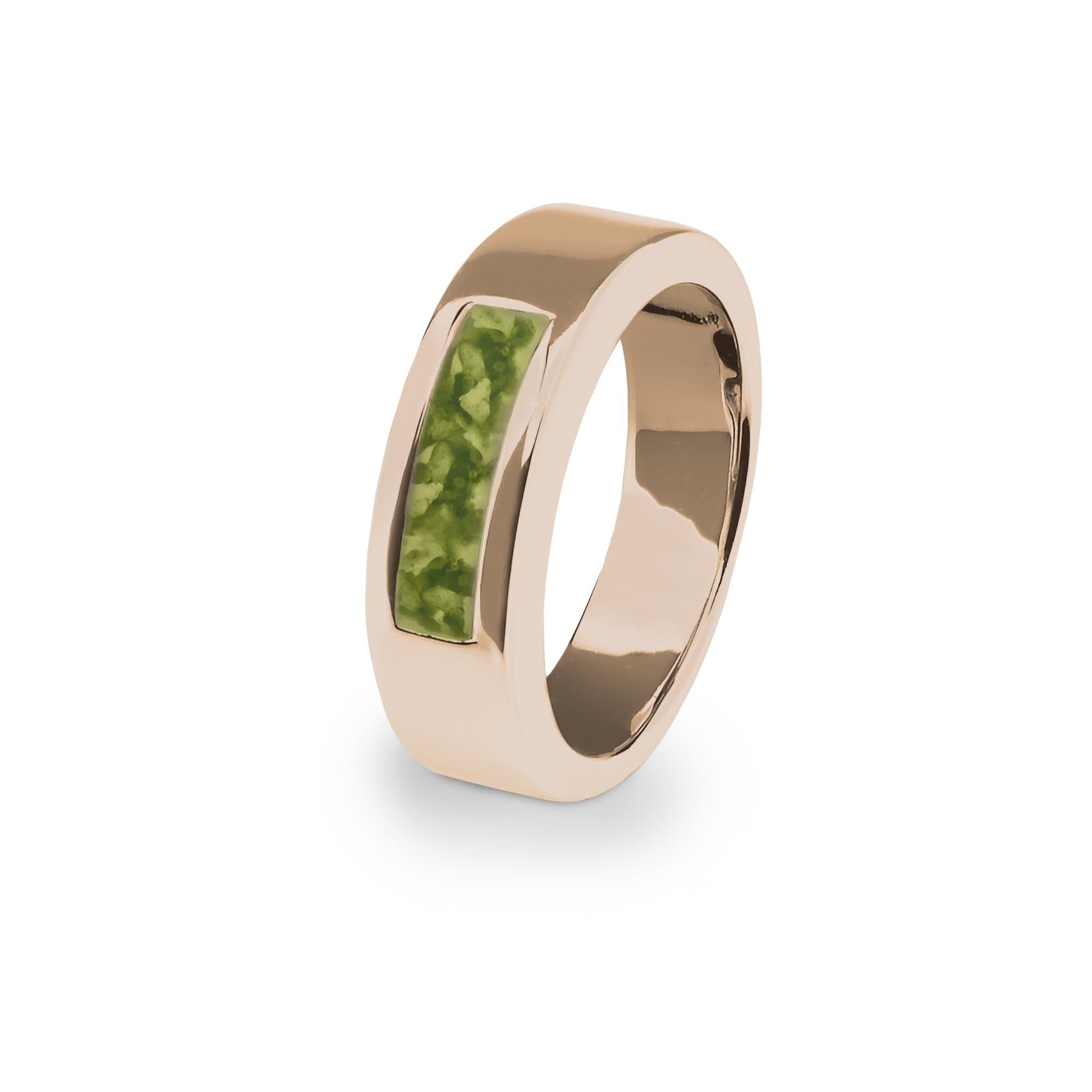 EverWith Unisex Pure Memorial Ashes Ring 9k Rose Gold Green
