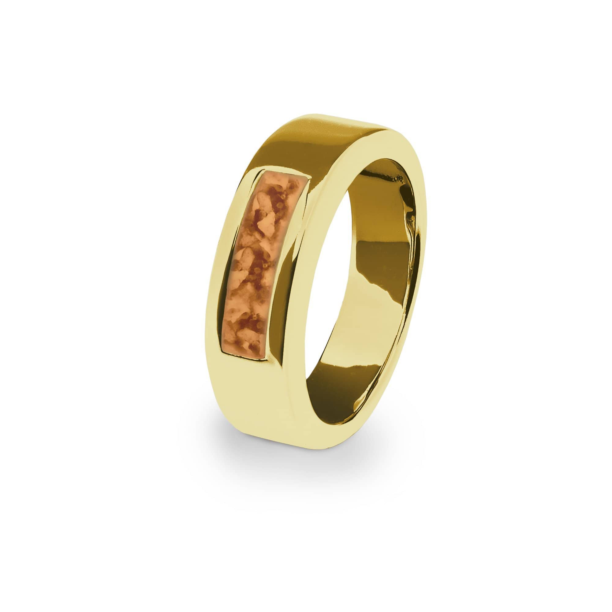 EverWith Unisex Pure Memorial Ashes Ring 9k Yellow Gold Orange