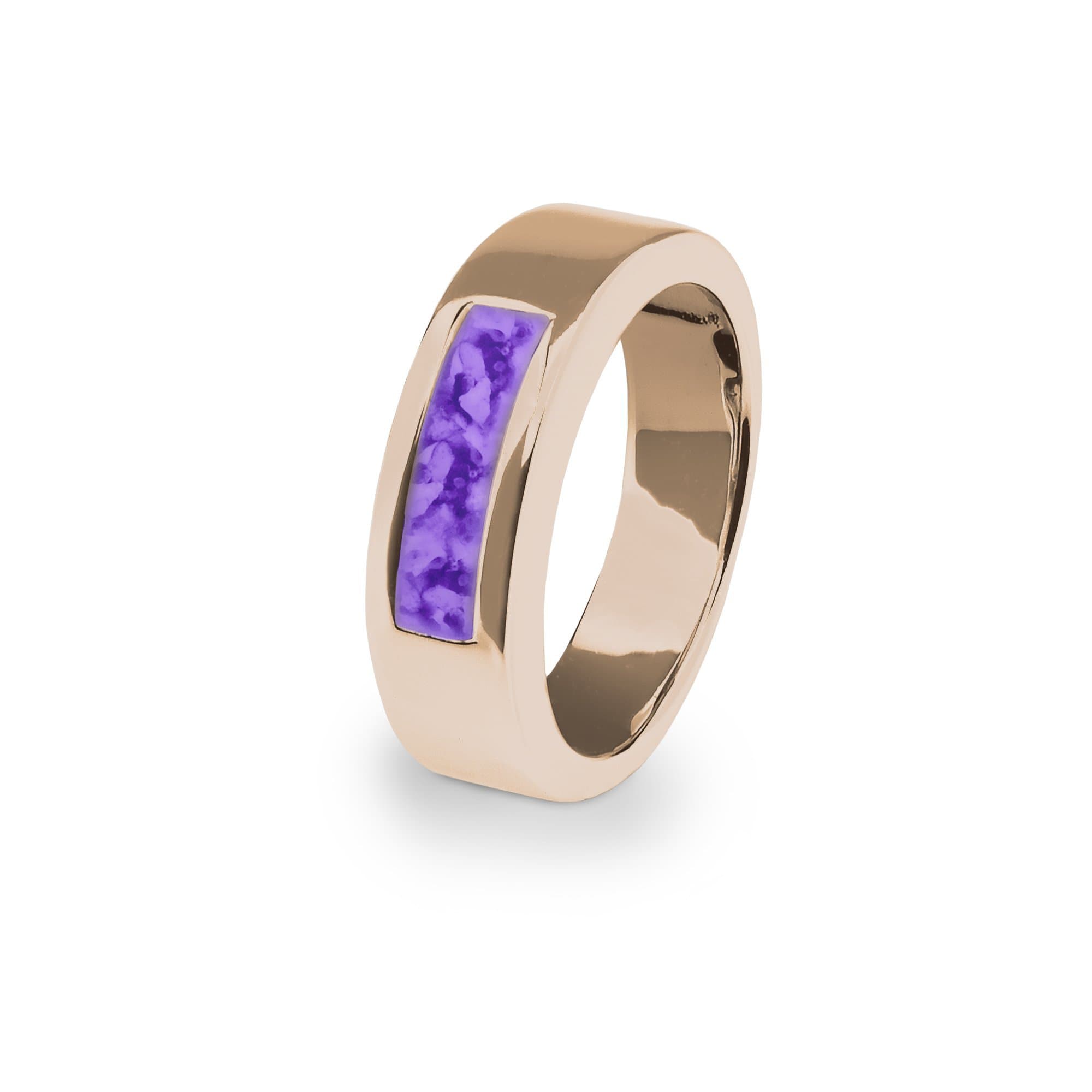 EverWith Unisex Pure Memorial Ashes Ring 9k Rose Gold Purple