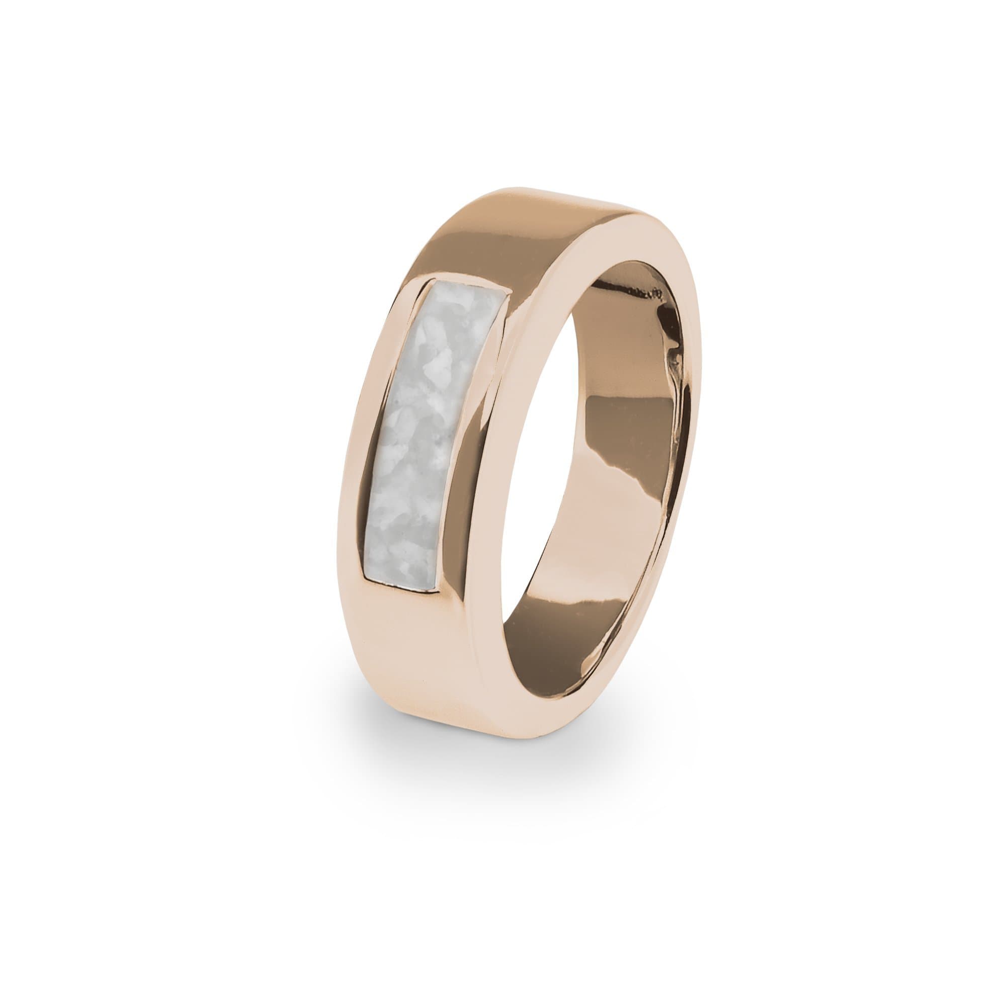 EverWith Unisex Pure Memorial Ashes Ring 9k Rose Gold White