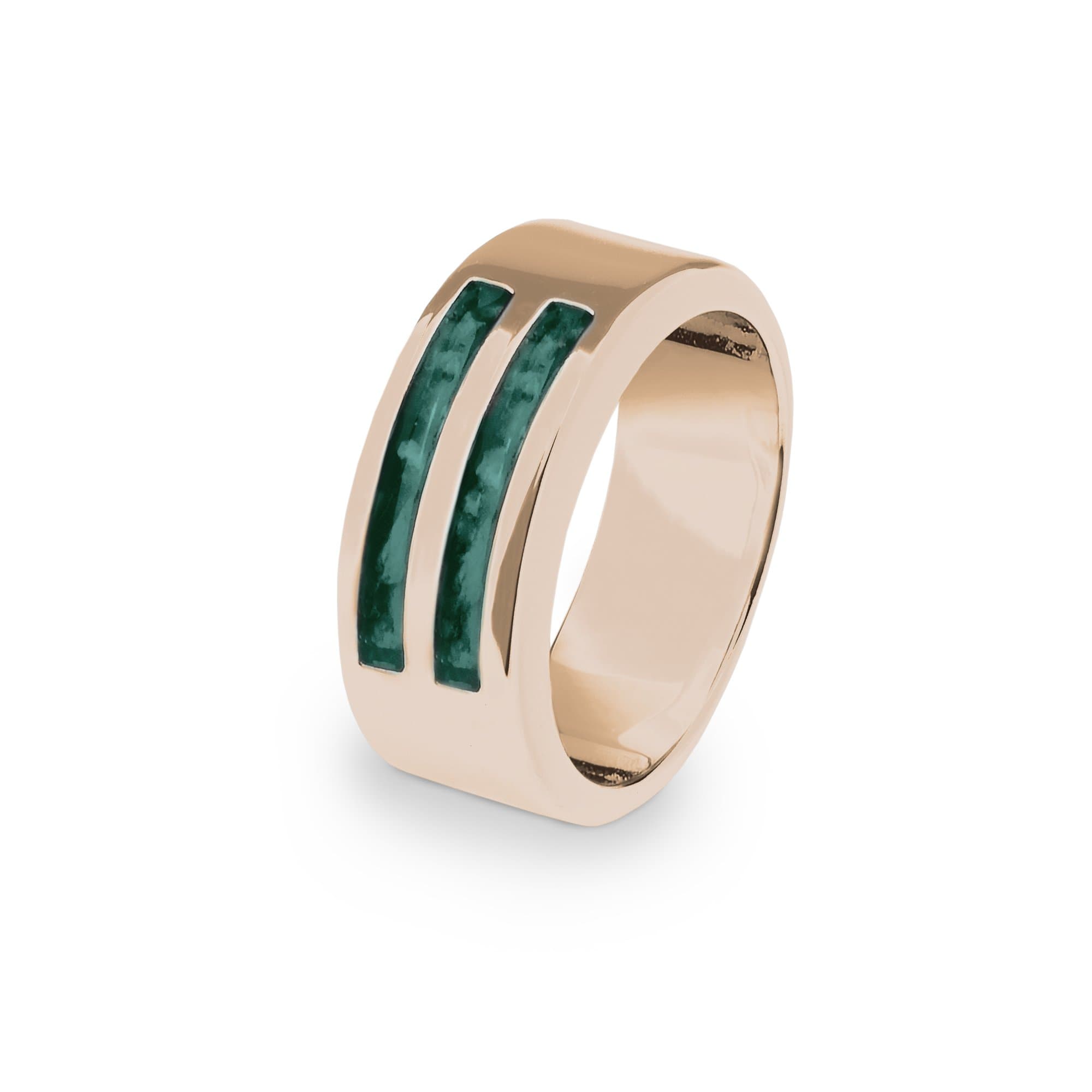 EverWith Gents Traditional Memorial Ashes Ring 9k Rose Gold Aqua