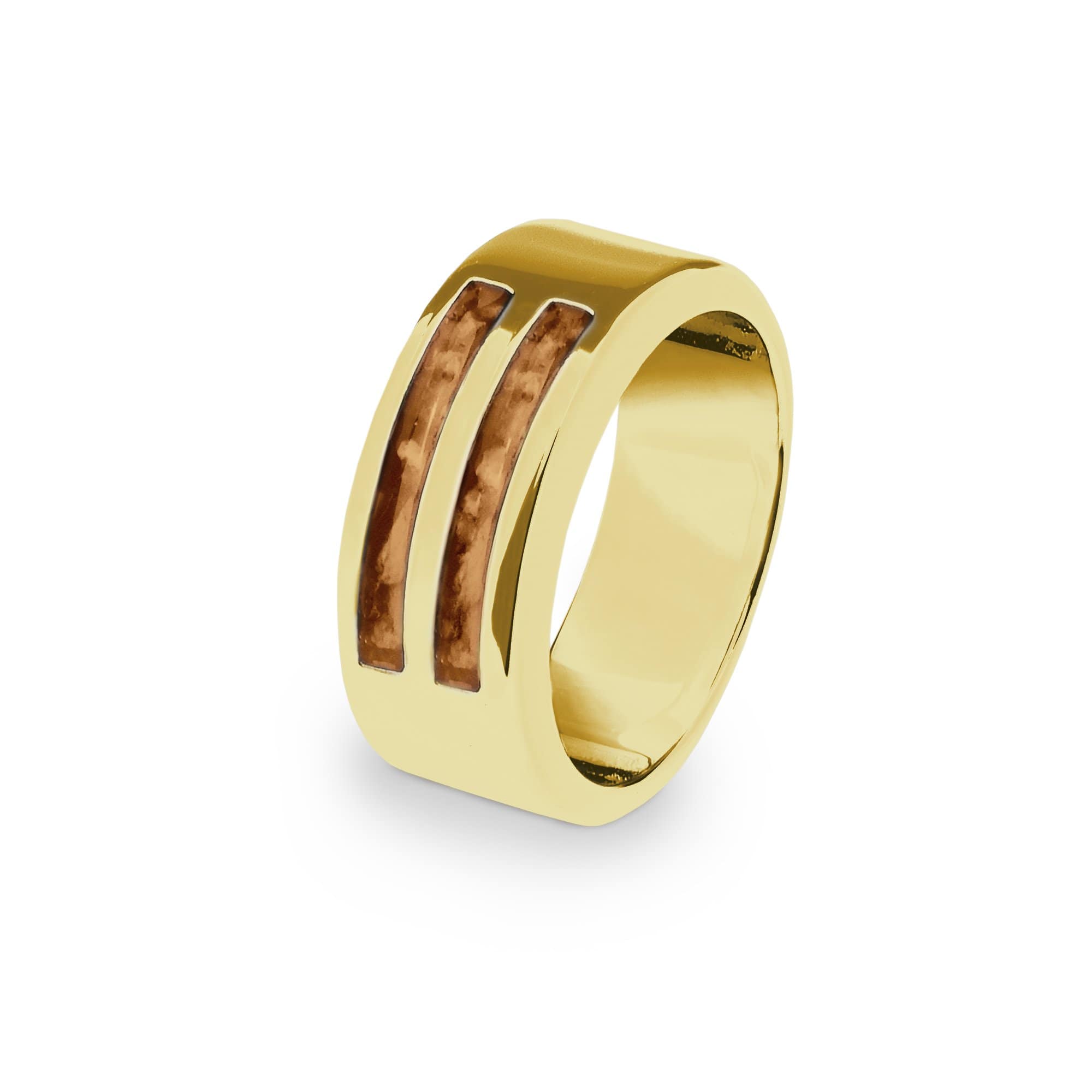 EverWith Gents Traditional Memorial Ashes Ring 9k Yellow Gold Orange
