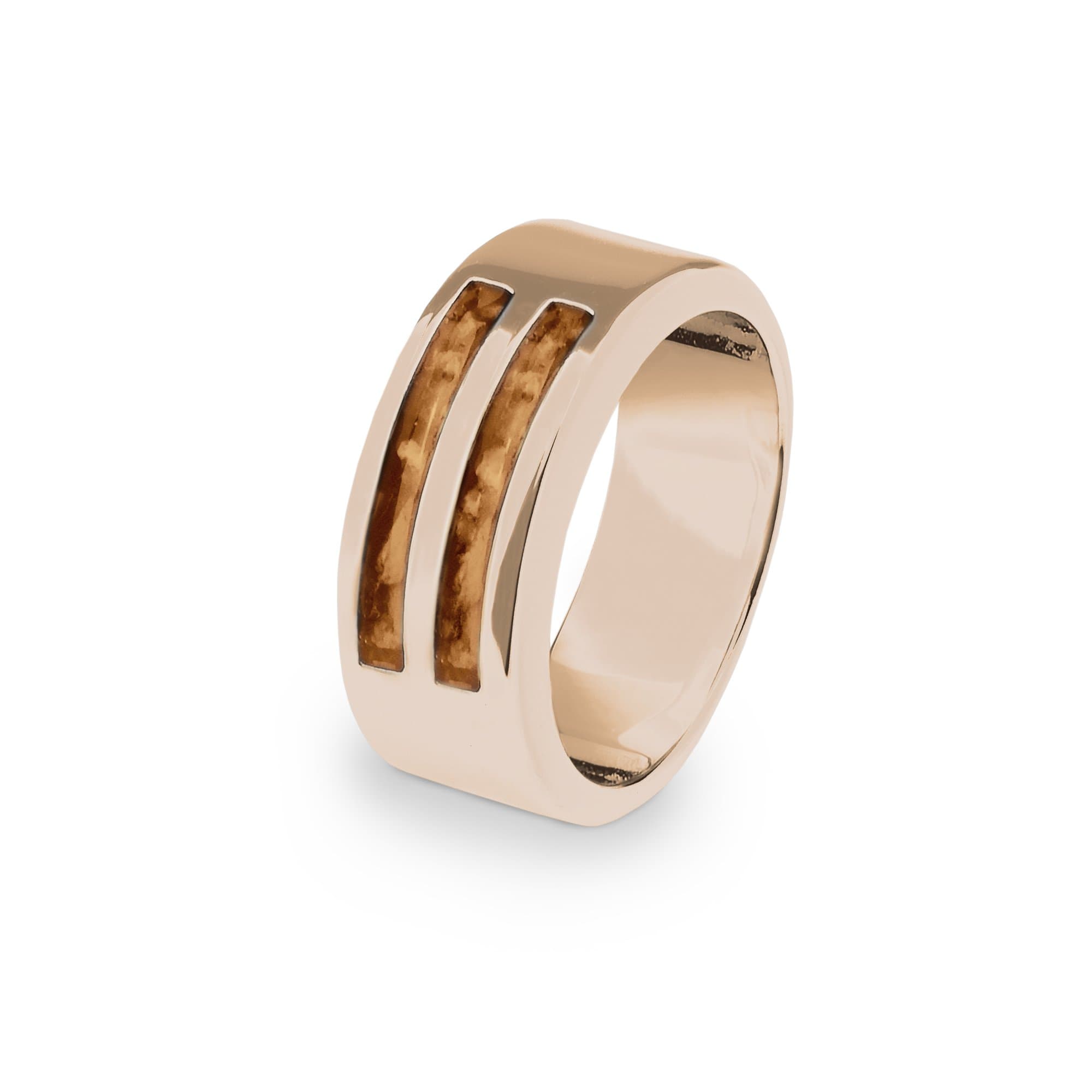 EverWith Gents Traditional Memorial Ashes Ring 9k Rose Gold Orange