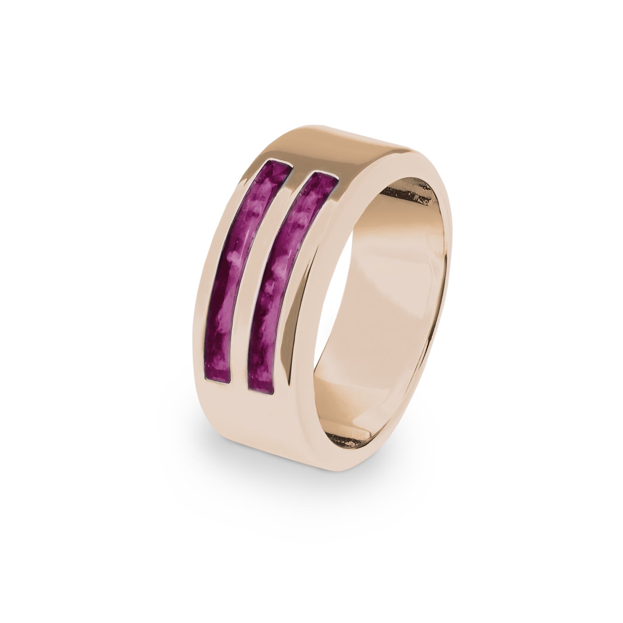 EverWith Gents Traditional Memorial Ashes Ring 9k Rose Gold Violet