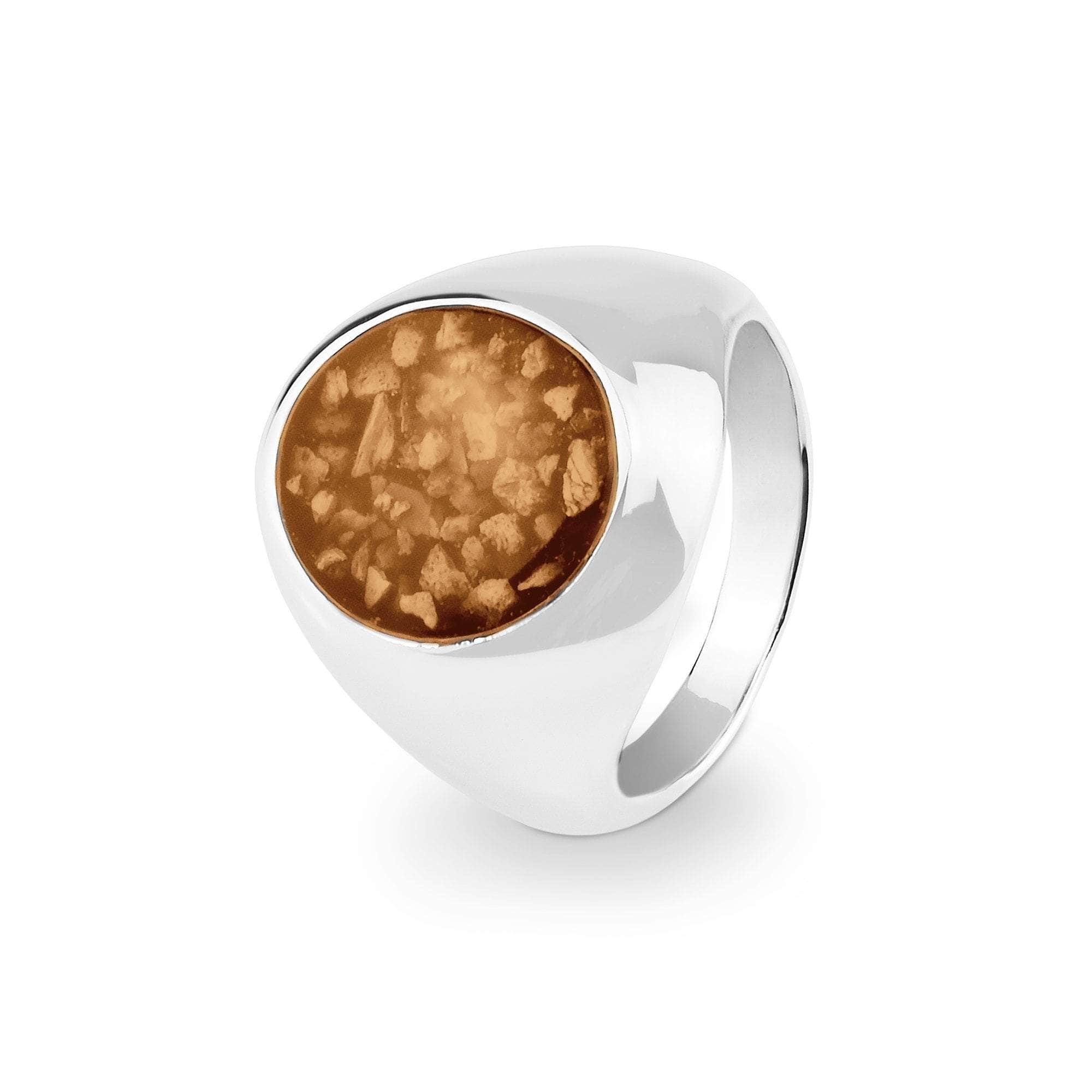 EverWith Gents Signet Memorial Ashes Ring Orange