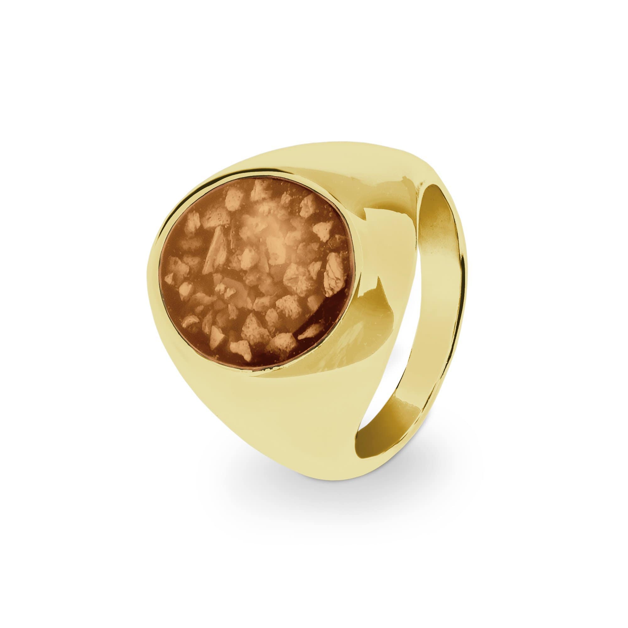 EverWith Gents Signet Memorial Ashes Ring 9k Yellow Gold Orange