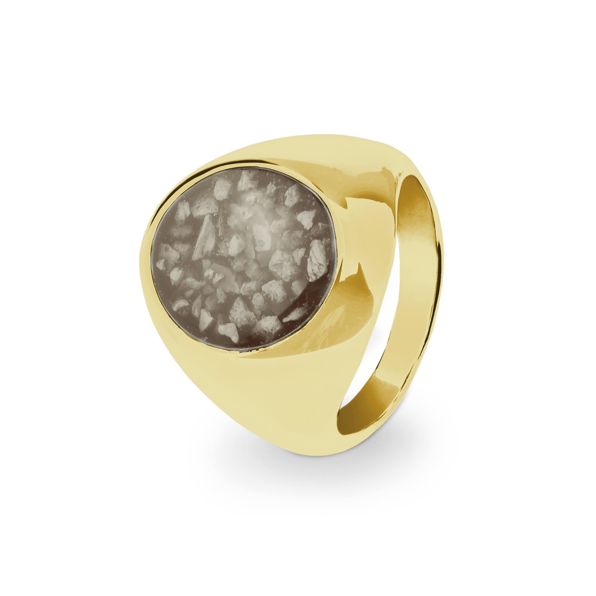 EverWith Gents Signet Memorial Ashes Ring 9k Yellow Gold Transparent