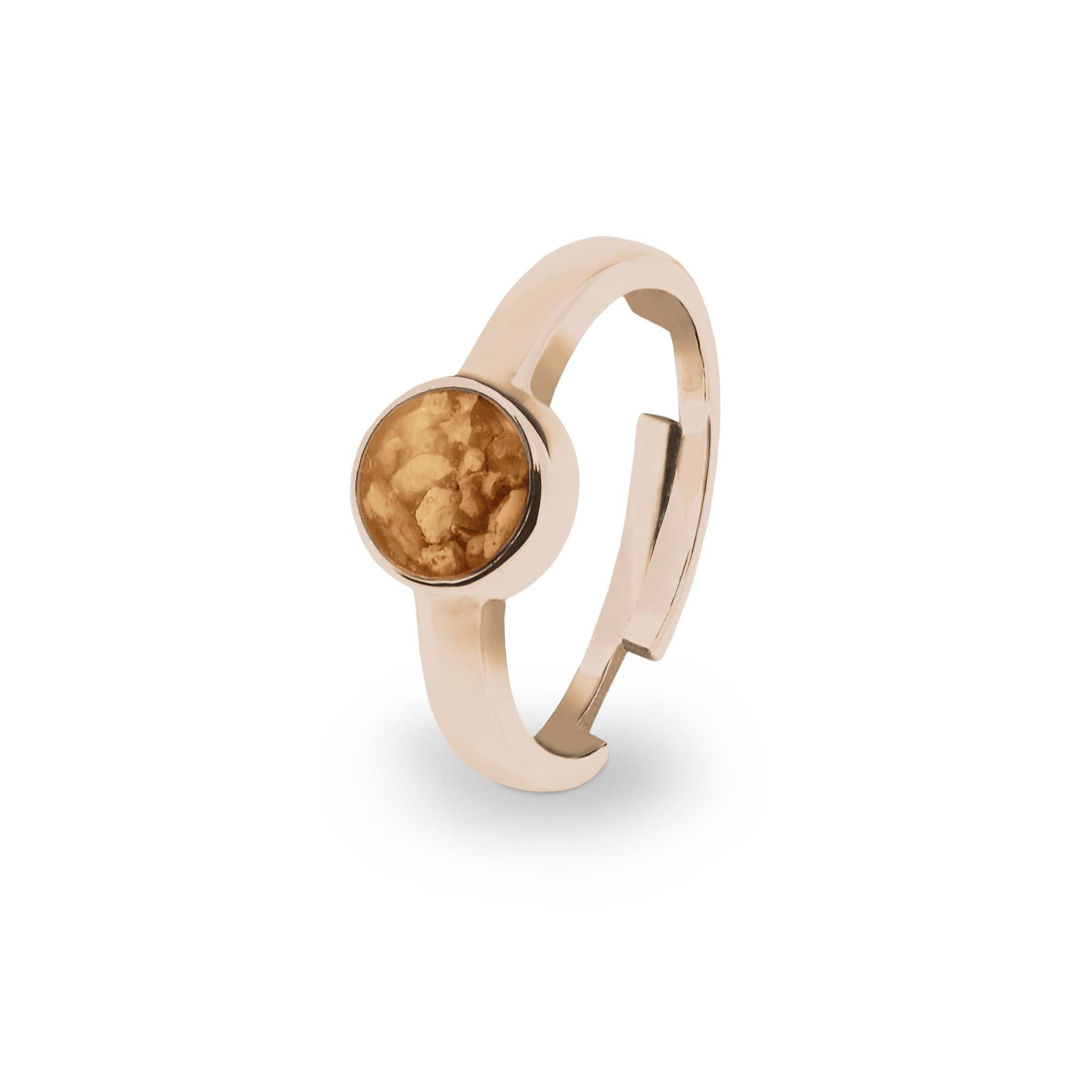 EverWith Ladies Multisize Round Memorial Ashes Ring 9k Rose Gold Orange