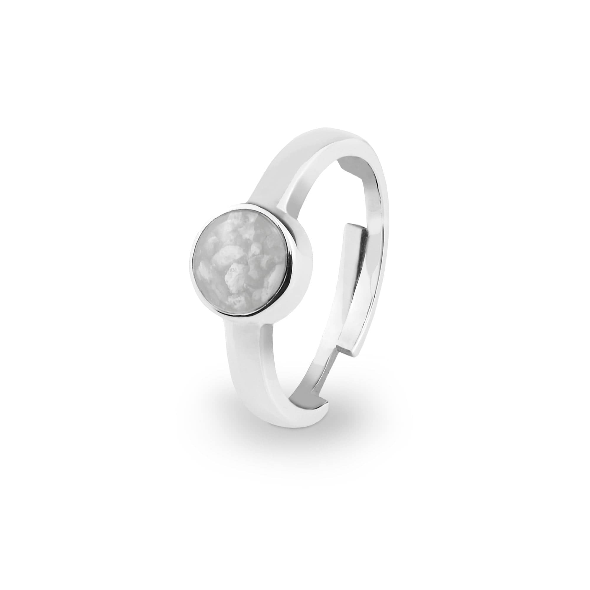EverWith Ladies Multisize Round Memorial Ashes Ring White