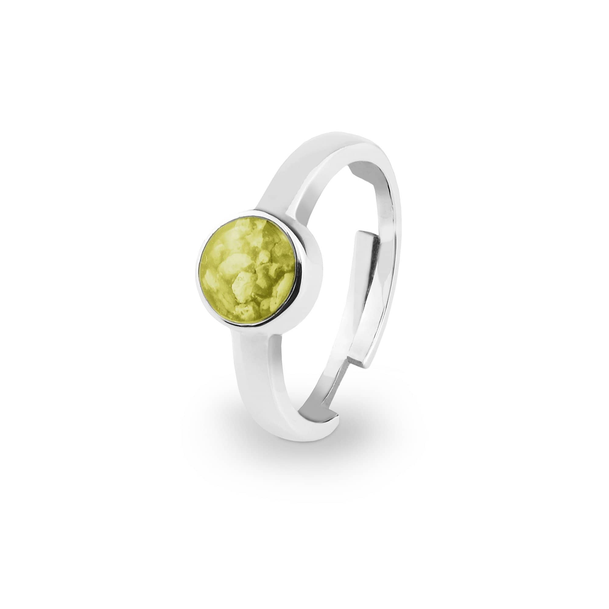 EverWith Ladies Multisize Round Memorial Ashes Ring Yellow