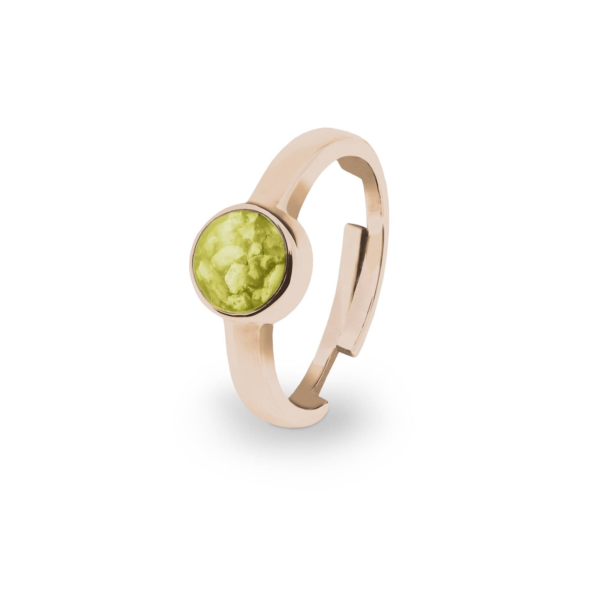 EverWith Ladies Multisize Round Memorial Ashes Ring 9k Rose Gold Yellow