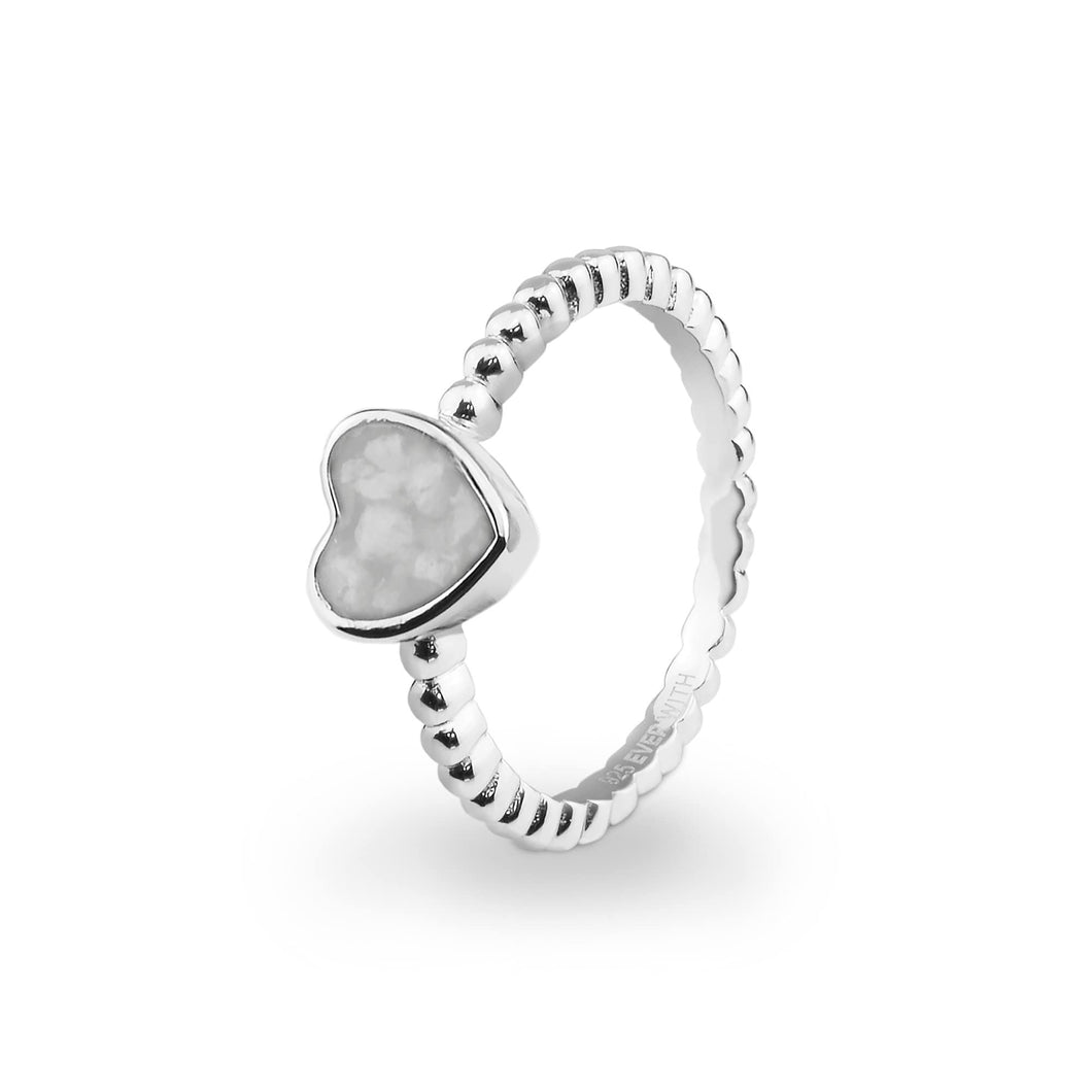 EverWith Ladies Heart Bubble Band Memorial Ashes Ring