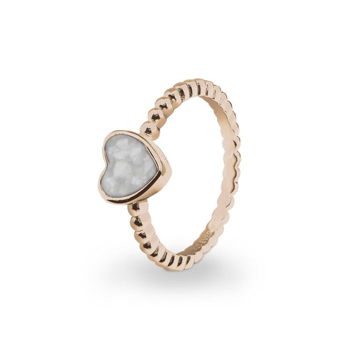 EverWith Ladies Heart Bubble Band Memorial Ashes Ring