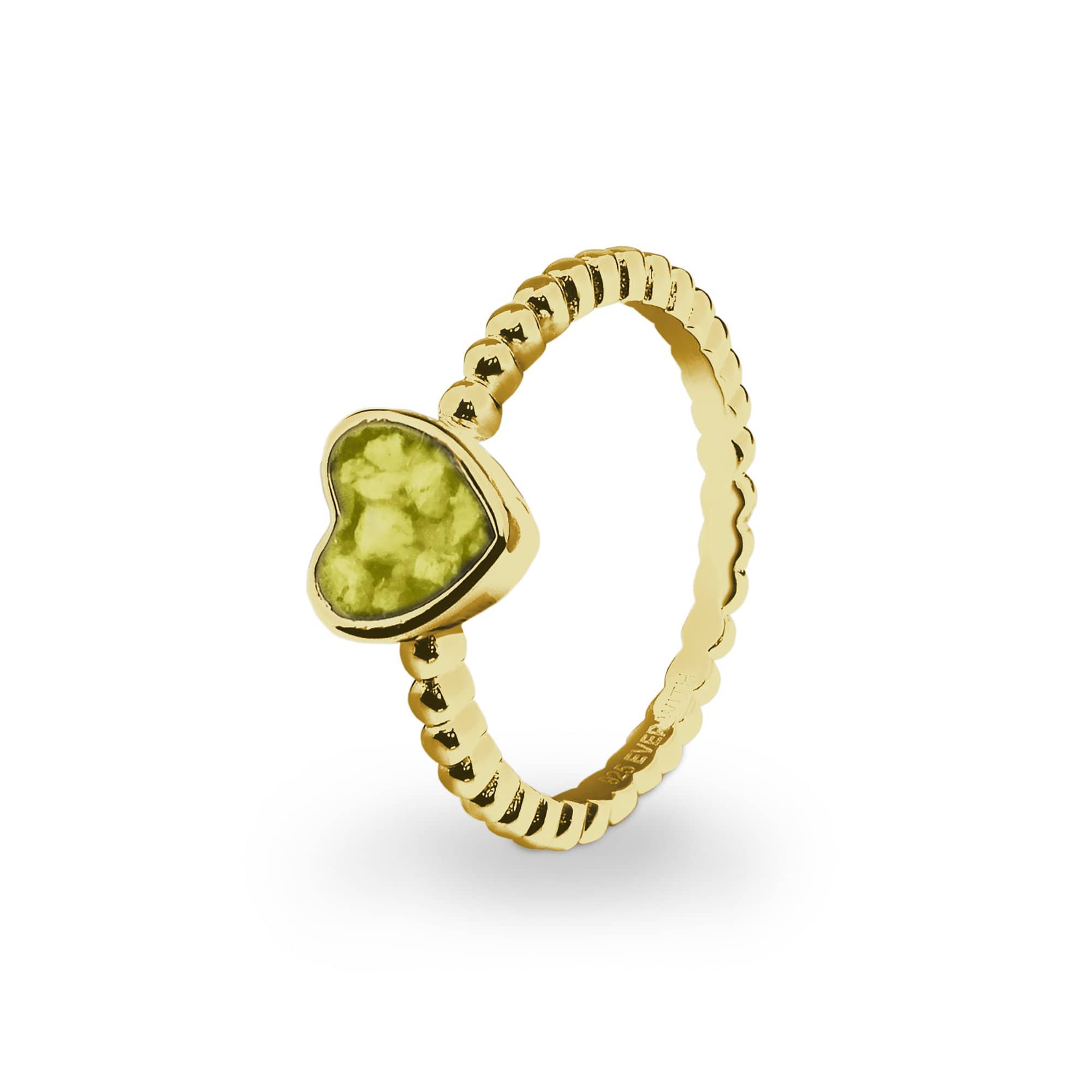 EverWith Ladies Heart Bubble Band Memorial Ashes Ring 9k Yellow Gold Yellow