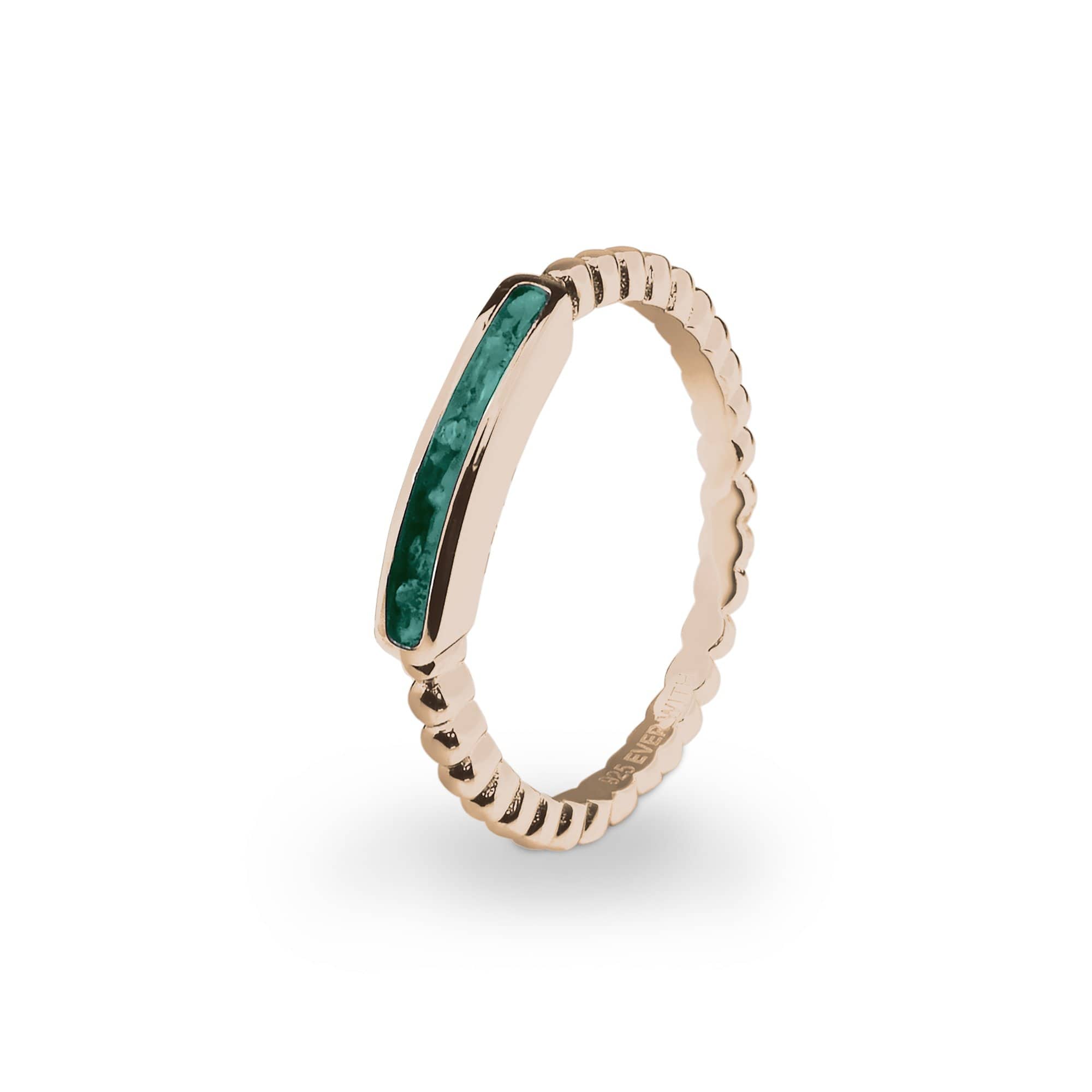 EverWith Ladies Channel Bubble Band Memorial Ashes Ring 9k Rose Gold Aqua