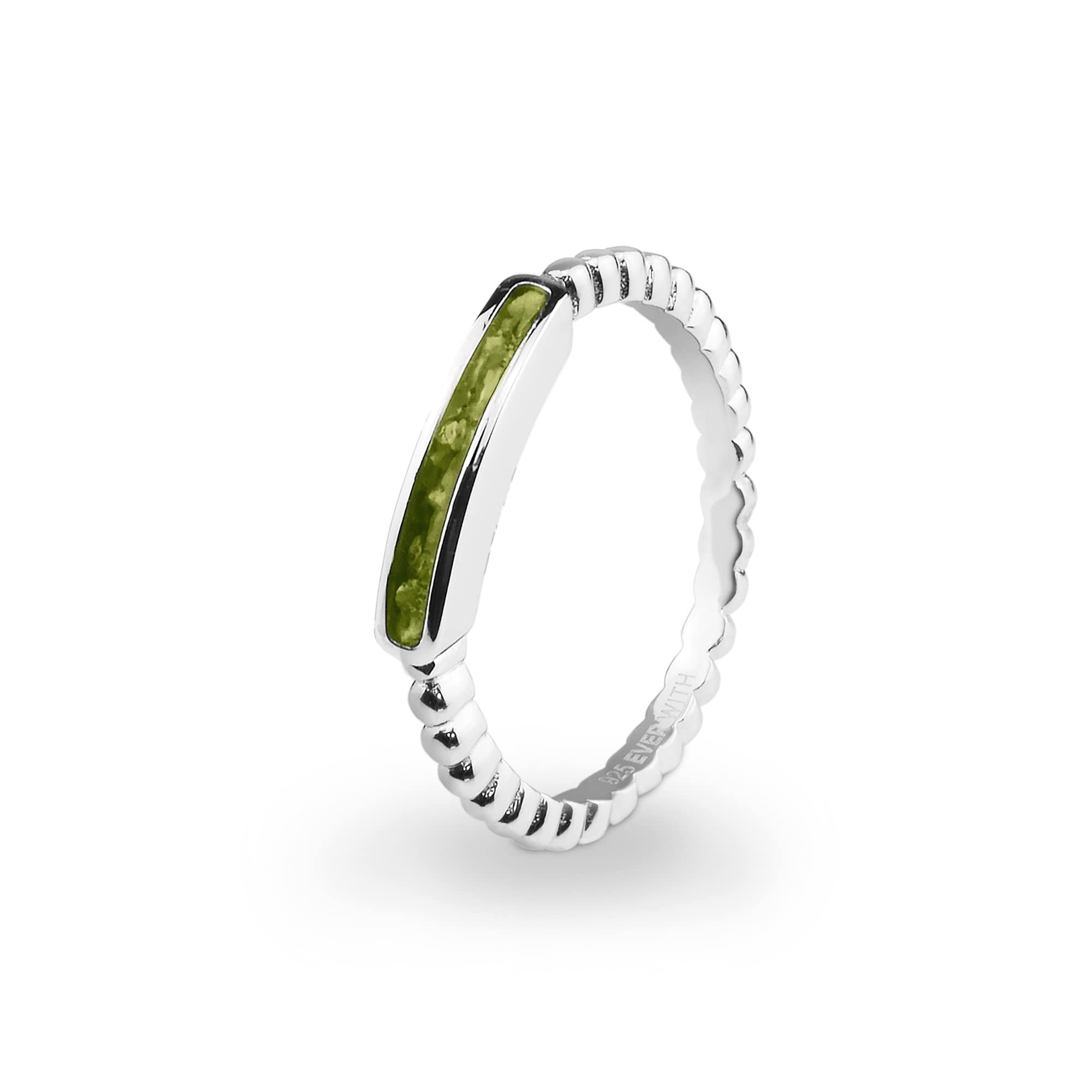 EverWith Ladies Channel Bubble Band Memorial Ashes Ring Green