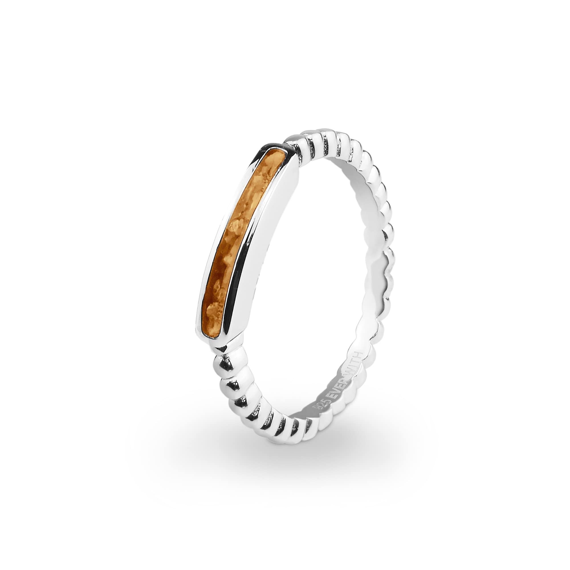 EverWith Ladies Channel Bubble Band Memorial Ashes Ring Orange
