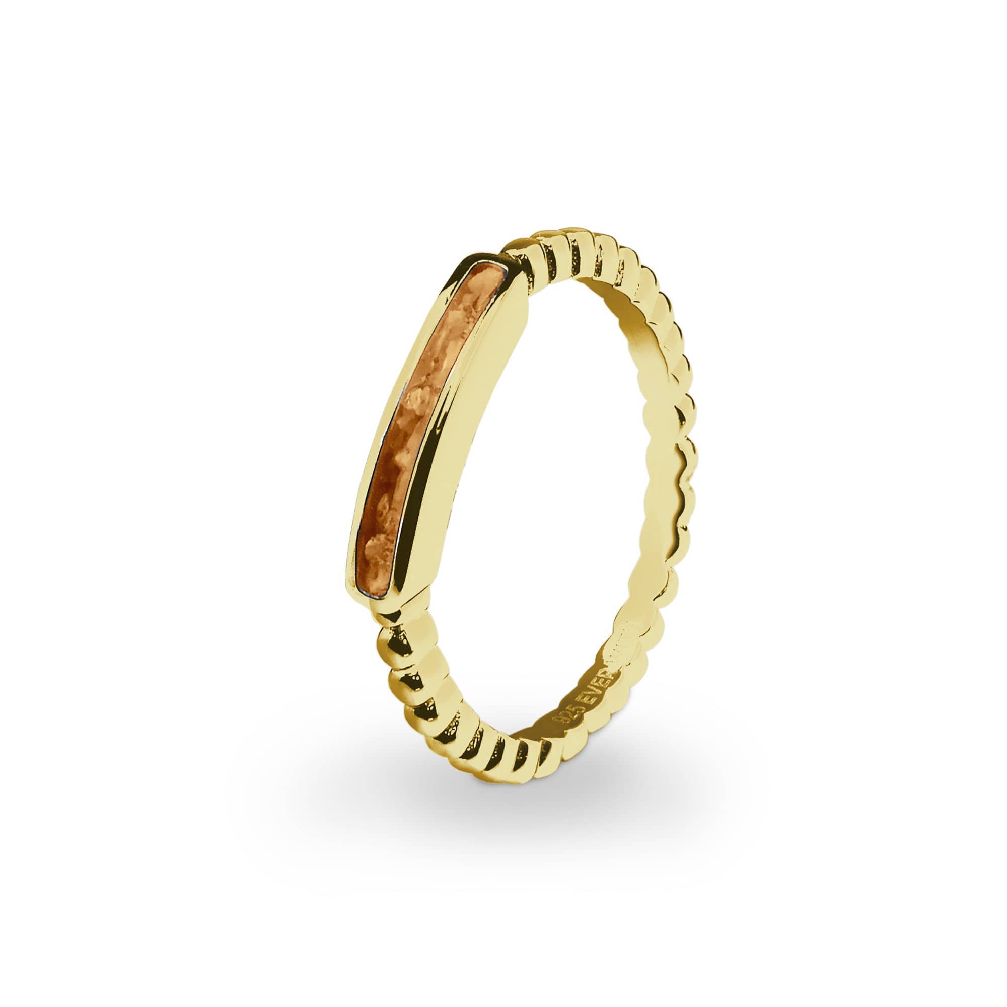EverWith Ladies Channel Bubble Band Memorial Ashes Ring 9k Yellow Gold Orange