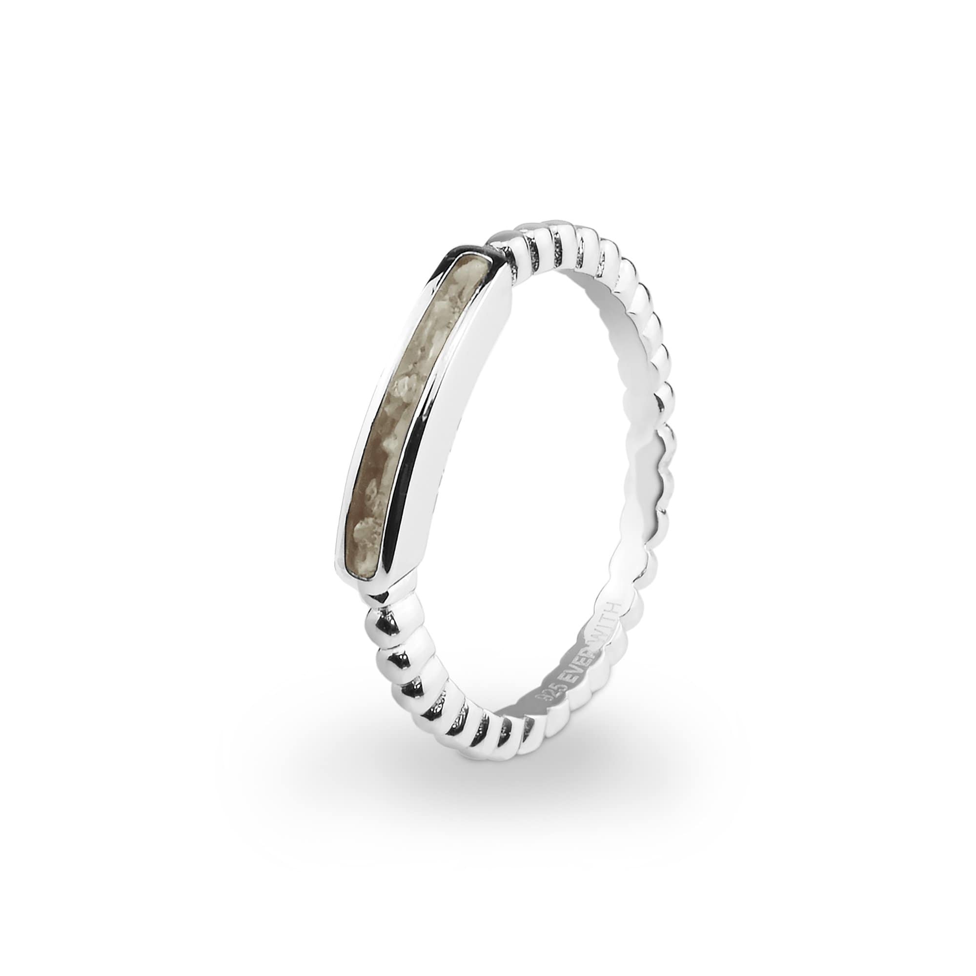 EverWith Ladies Channel Bubble Band Memorial Ashes Ring Transparent