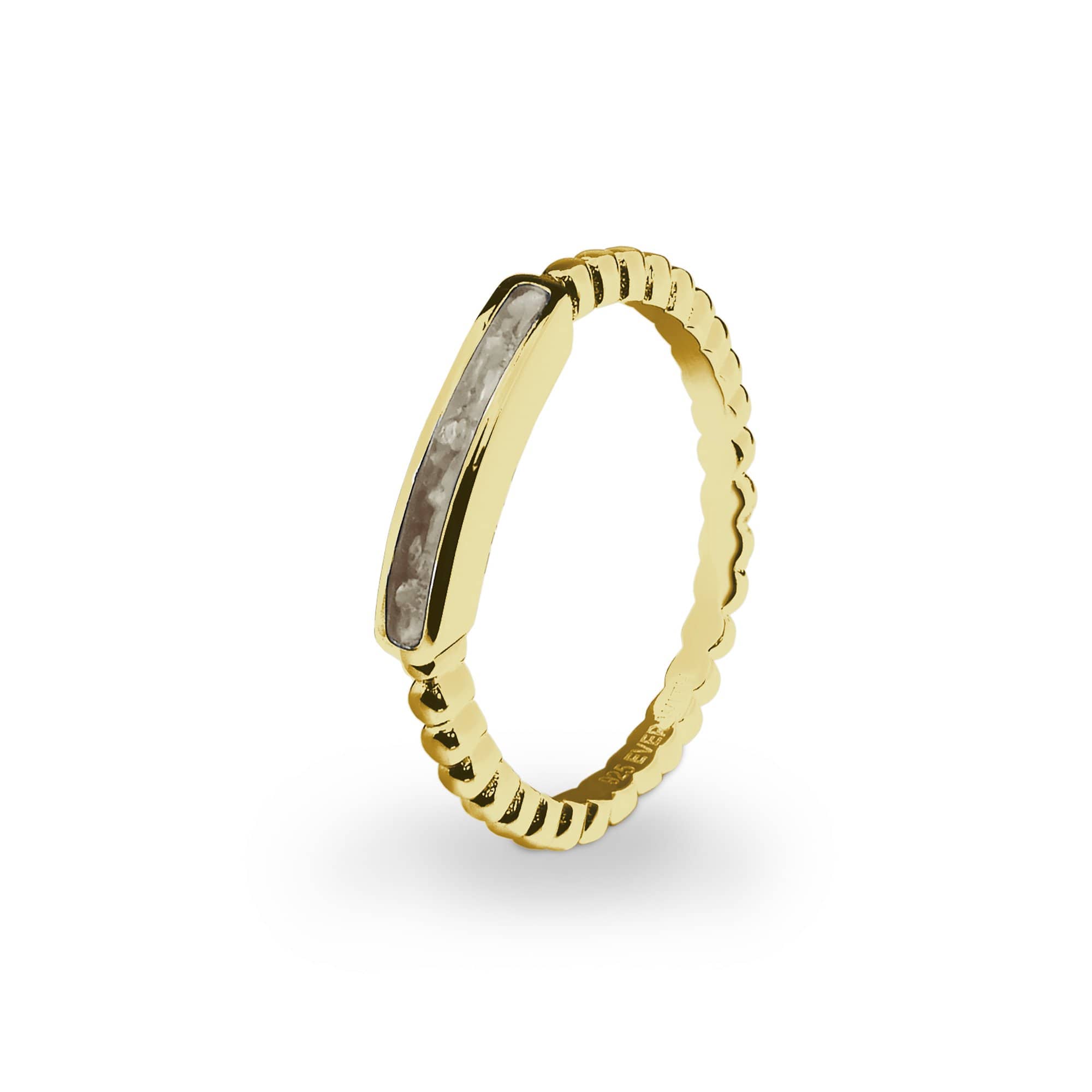EverWith Ladies Channel Bubble Band Memorial Ashes Ring 9k Yellow Gold Transparent