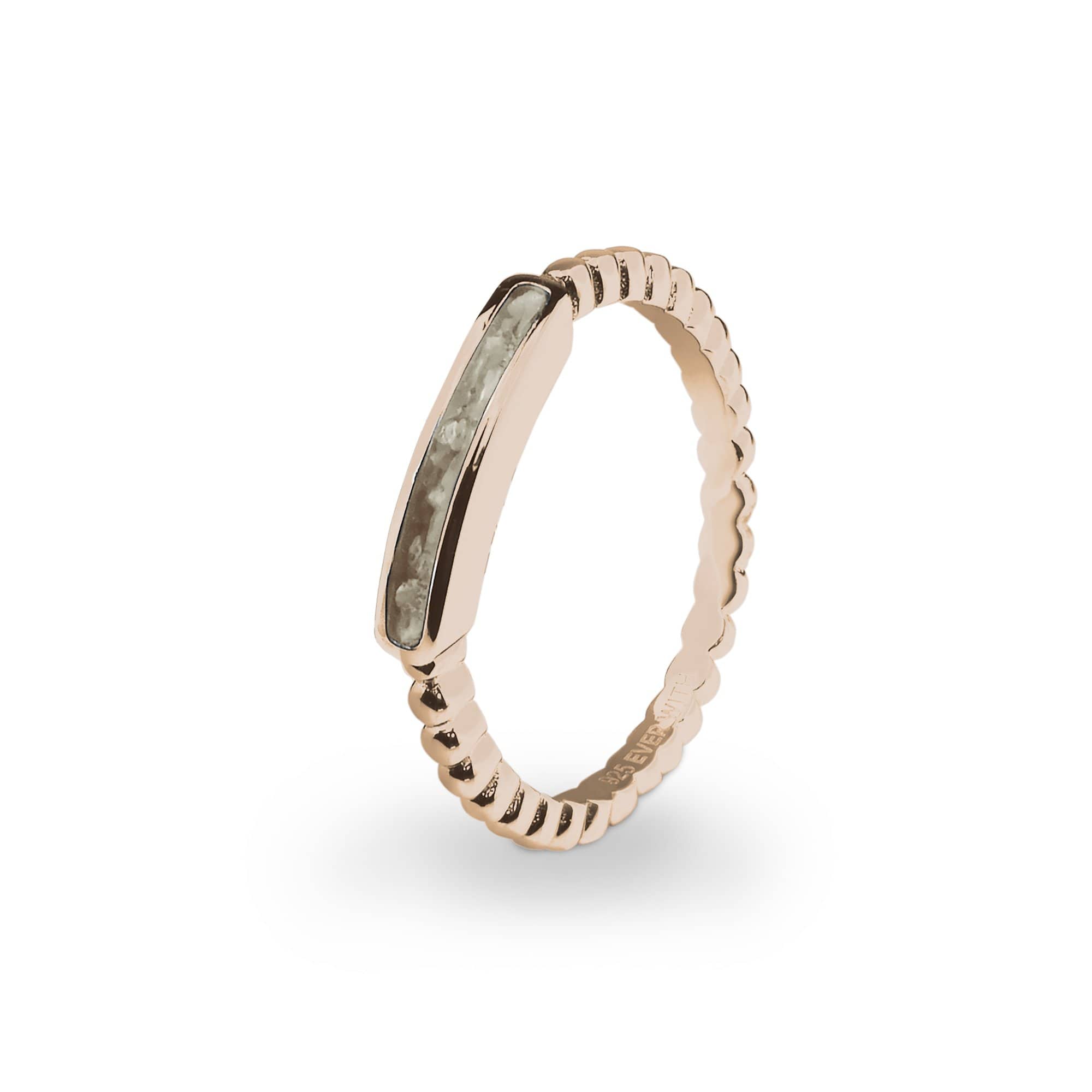 EverWith Ladies Channel Bubble Band Memorial Ashes Ring 9k Rose Gold Transparent