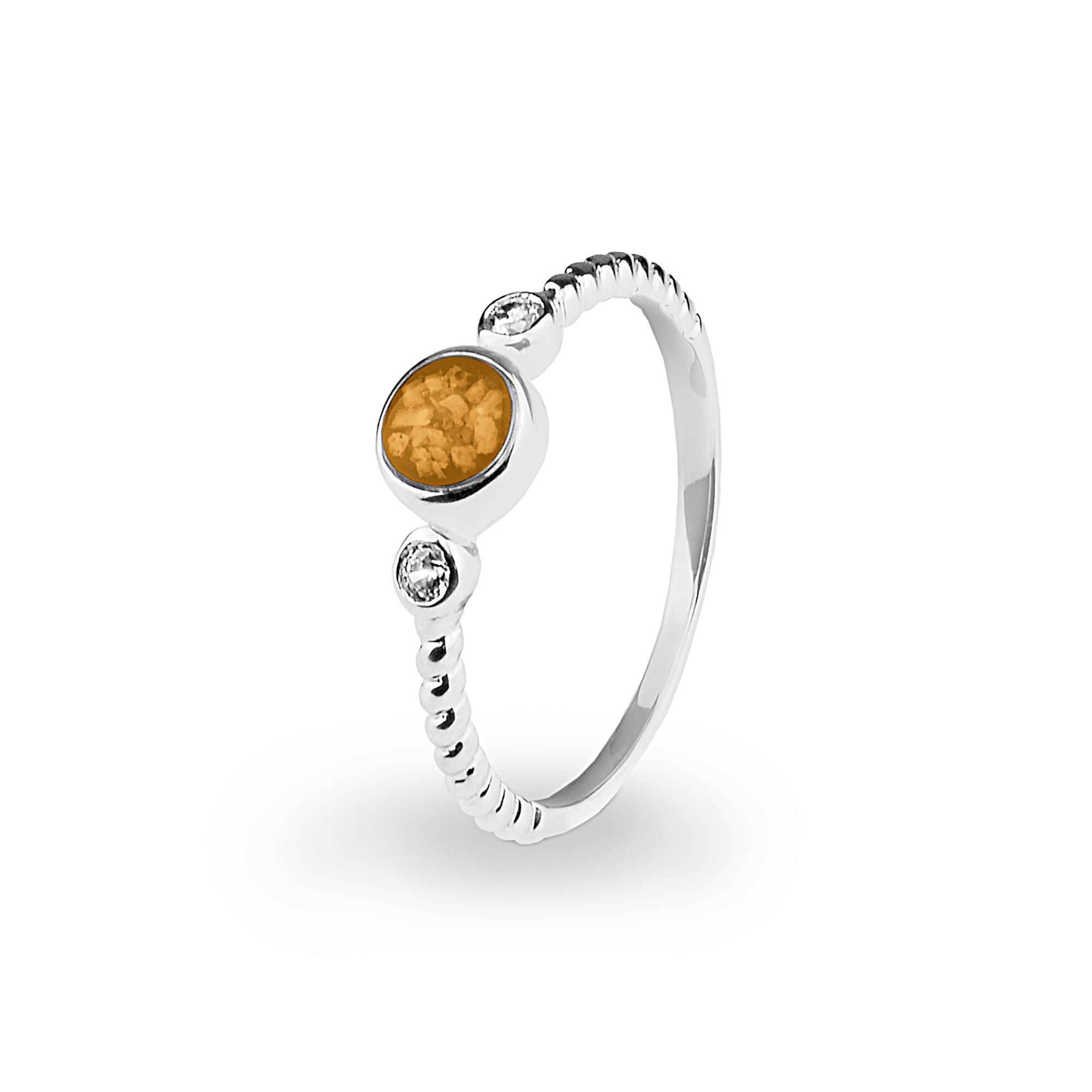 EverWith Ladies Peace Memorial Ashes Ring with Fine Crystals Orange