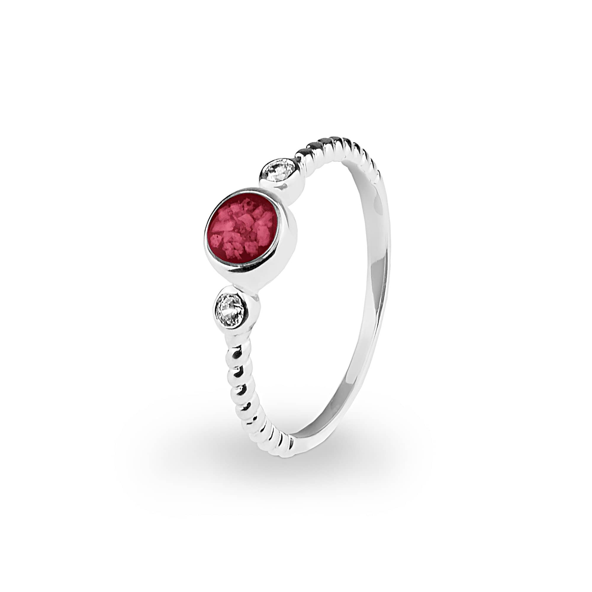 EverWith Ladies Peace Memorial Ashes Ring with Fine Crystals Red