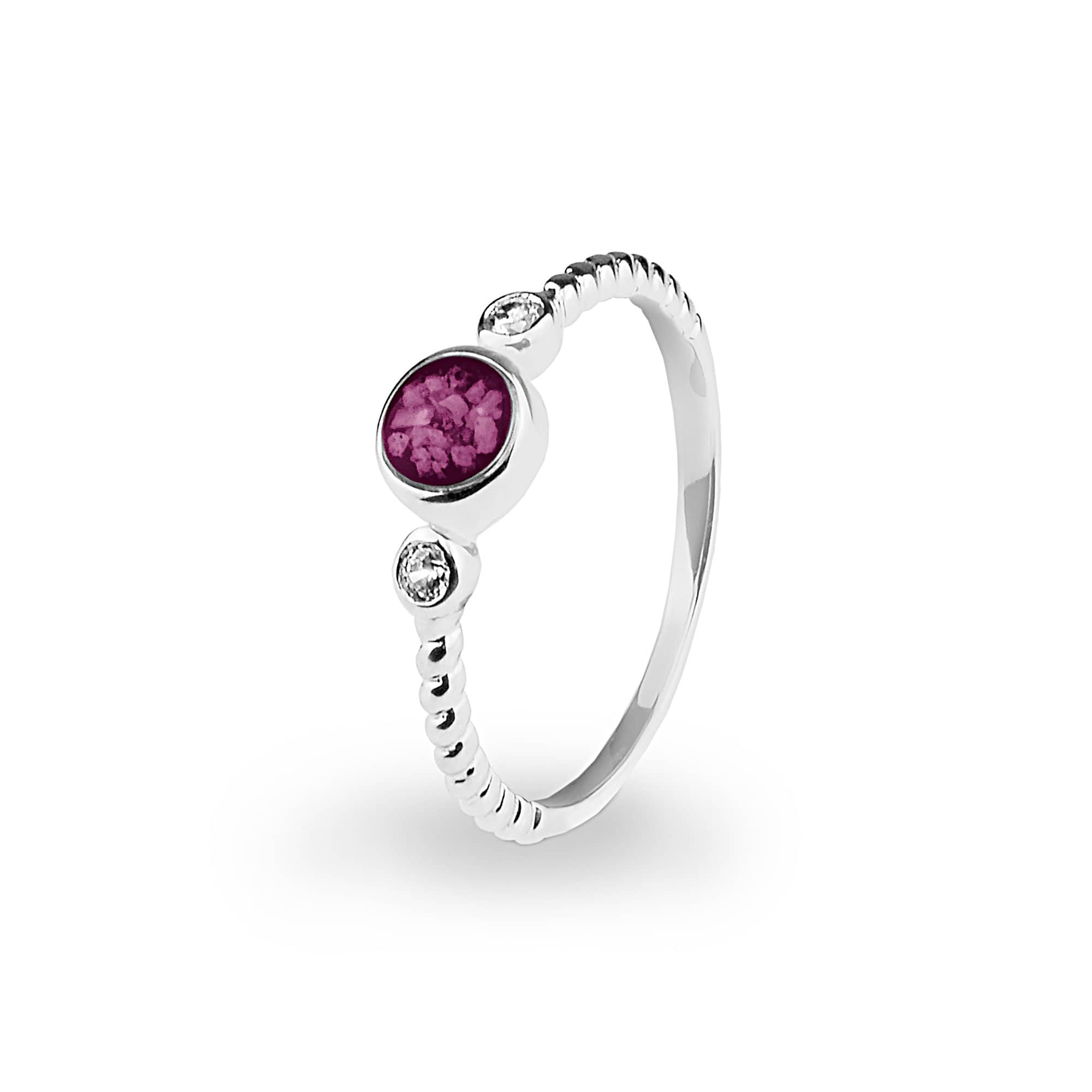 EverWith Ladies Peace Memorial Ashes Ring with Fine Crystals Violet