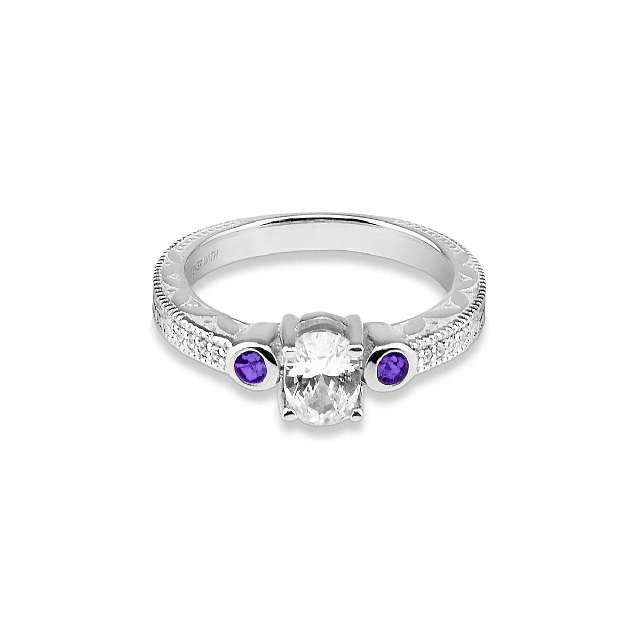 Load image into Gallery viewer, EverWith Ladies Serenity Memorial Ashes Ring with Fine Crystals