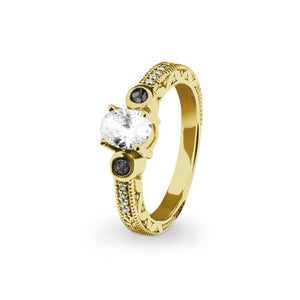 EverWith Ladies Serenity Memorial Ashes Ring with Fine Crystals