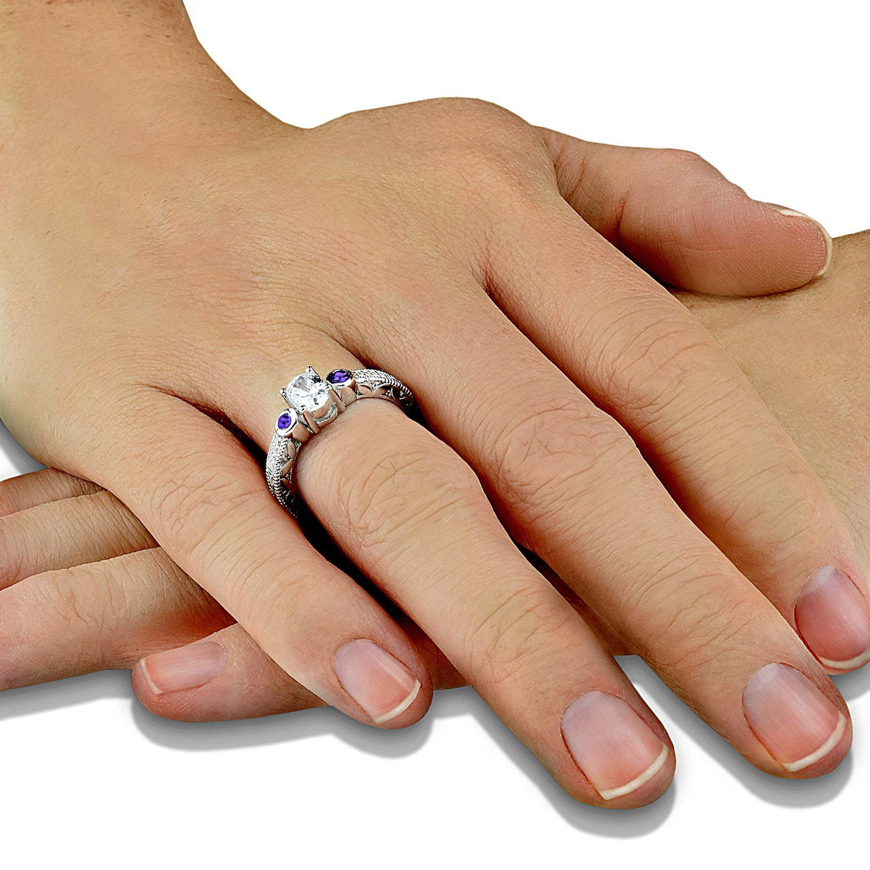 Load image into Gallery viewer, EverWith Ladies Serenity Memorial Ashes Ring with Fine Crystals