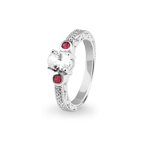 EverWith Ladies Serenity Memorial Ashes Ring with Fine Crystals